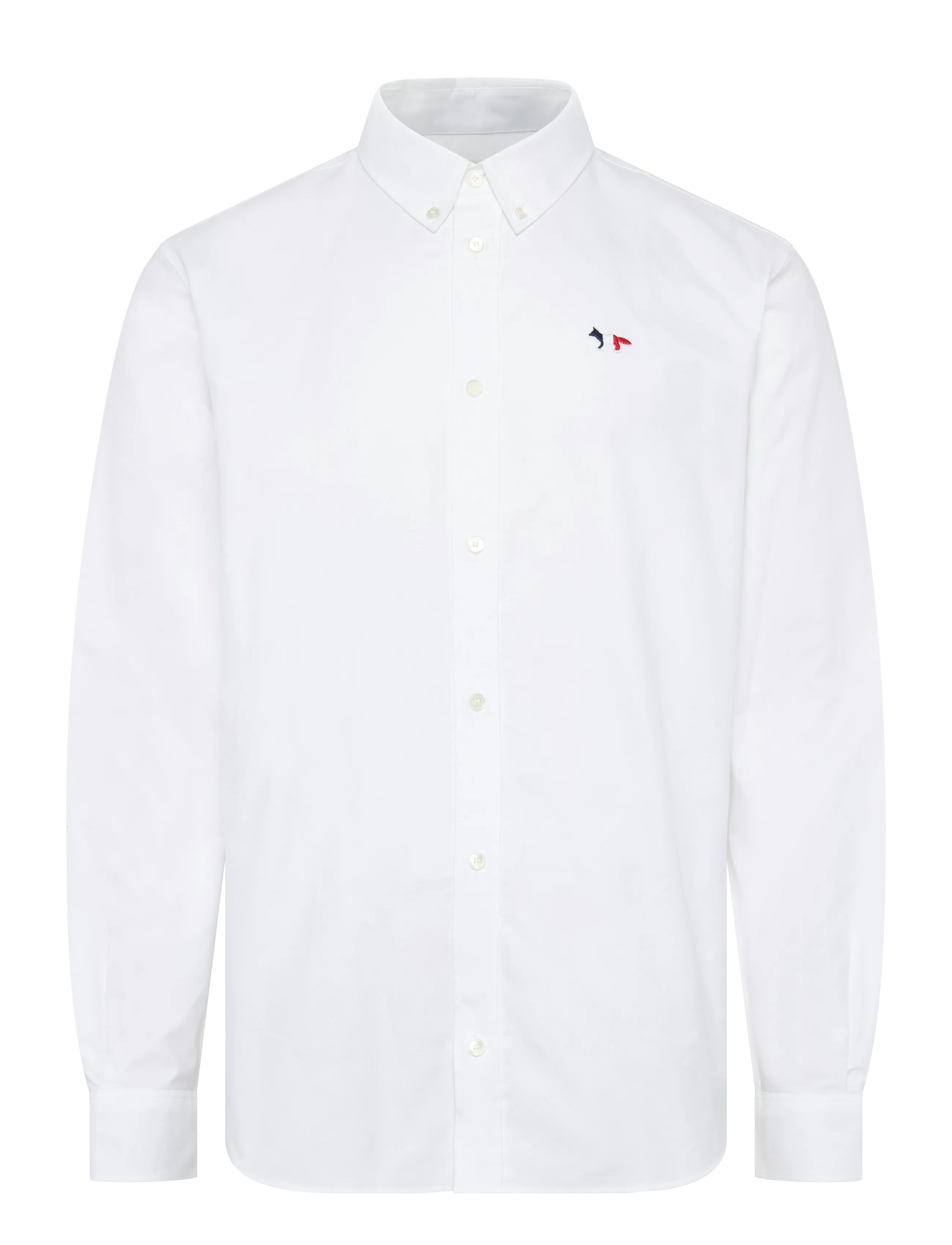 Maison Kitsune TRICOLOR FOX PATCH CLASSIC SHIRT BD - Skjorter - WHITE / white