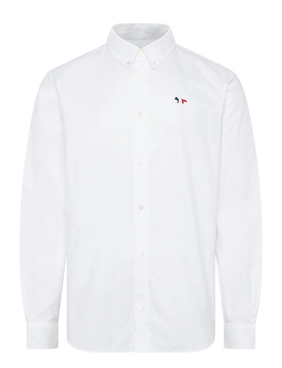 Maison Kitsune - TRICOLOR FOX PATCH CLASSIC SHIRT BD - oxford-skjortor - white - 0