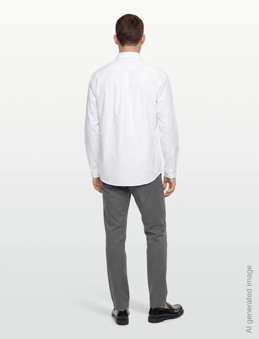 Maison Kitsune - TRICOLOR FOX PATCH CLASSIC SHIRT BD - oxfordi särgid - white - 4