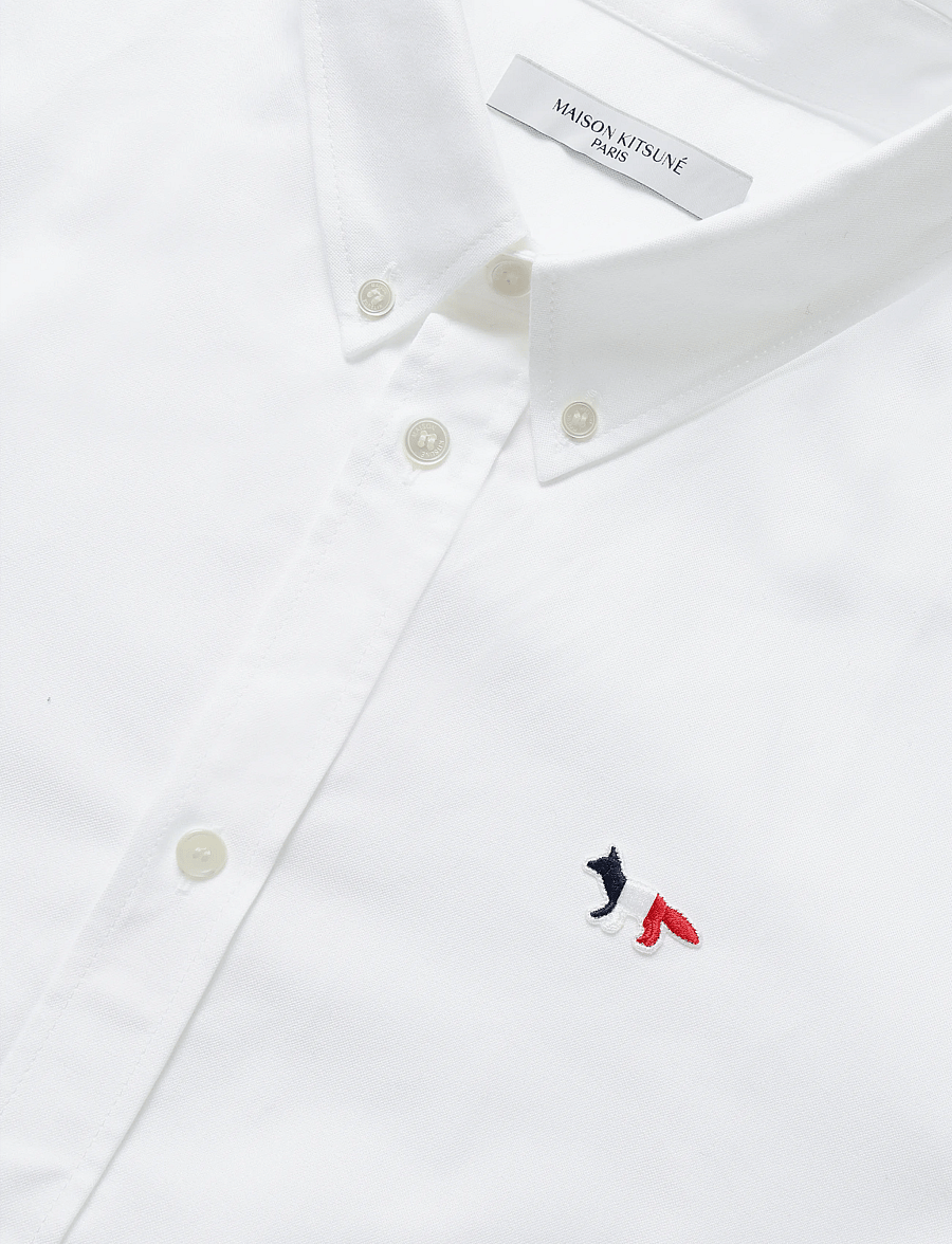 Maison Kitsune - TRICOLOR FOX PATCH CLASSIC SHIRT BD - oxford-skjortor - white - 2