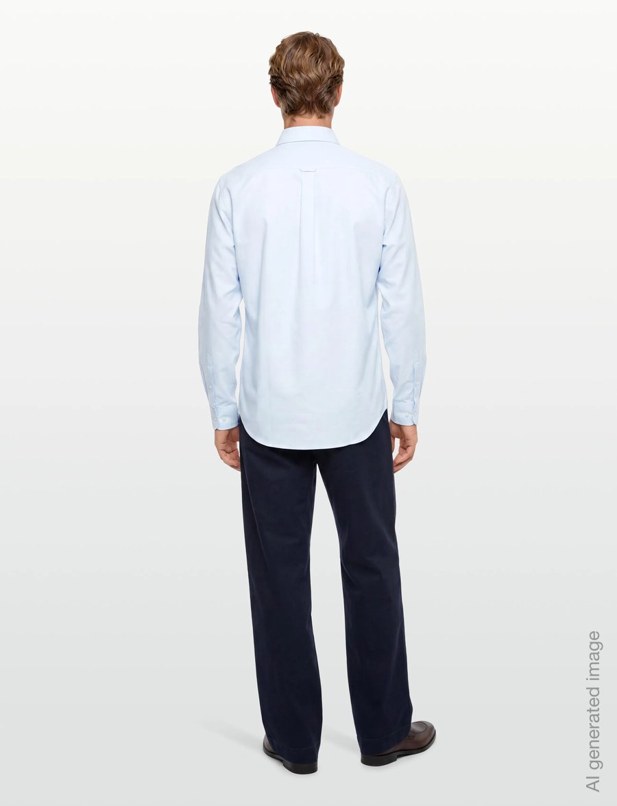 Maison Kitsune - TRICOLOR FOX PATCH CLASSIC SHIRT BD - casual skjortor - light blue - 4