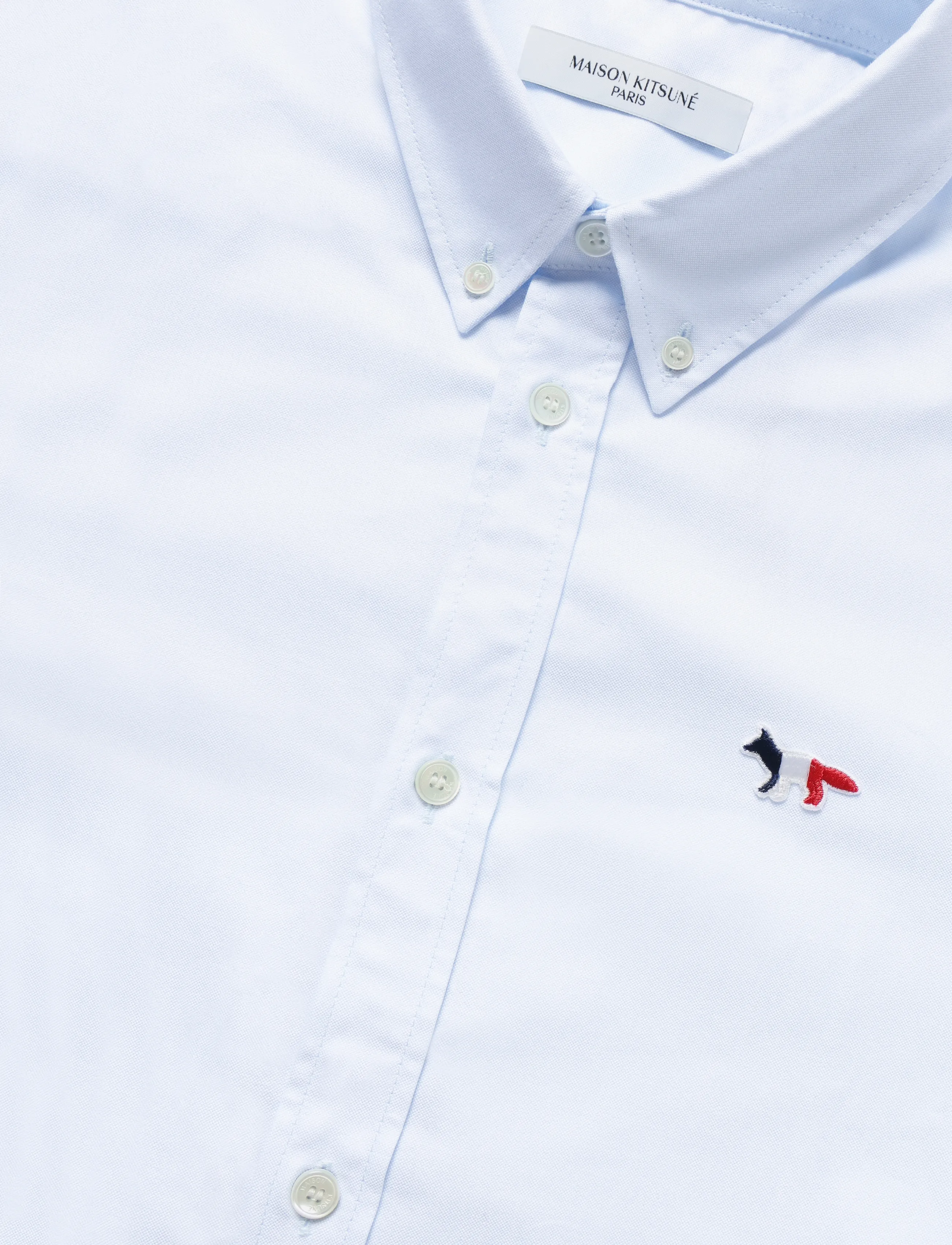 Maison Kitsune - TRICOLOR FOX PATCH CLASSIC SHIRT BD - light blue - 2