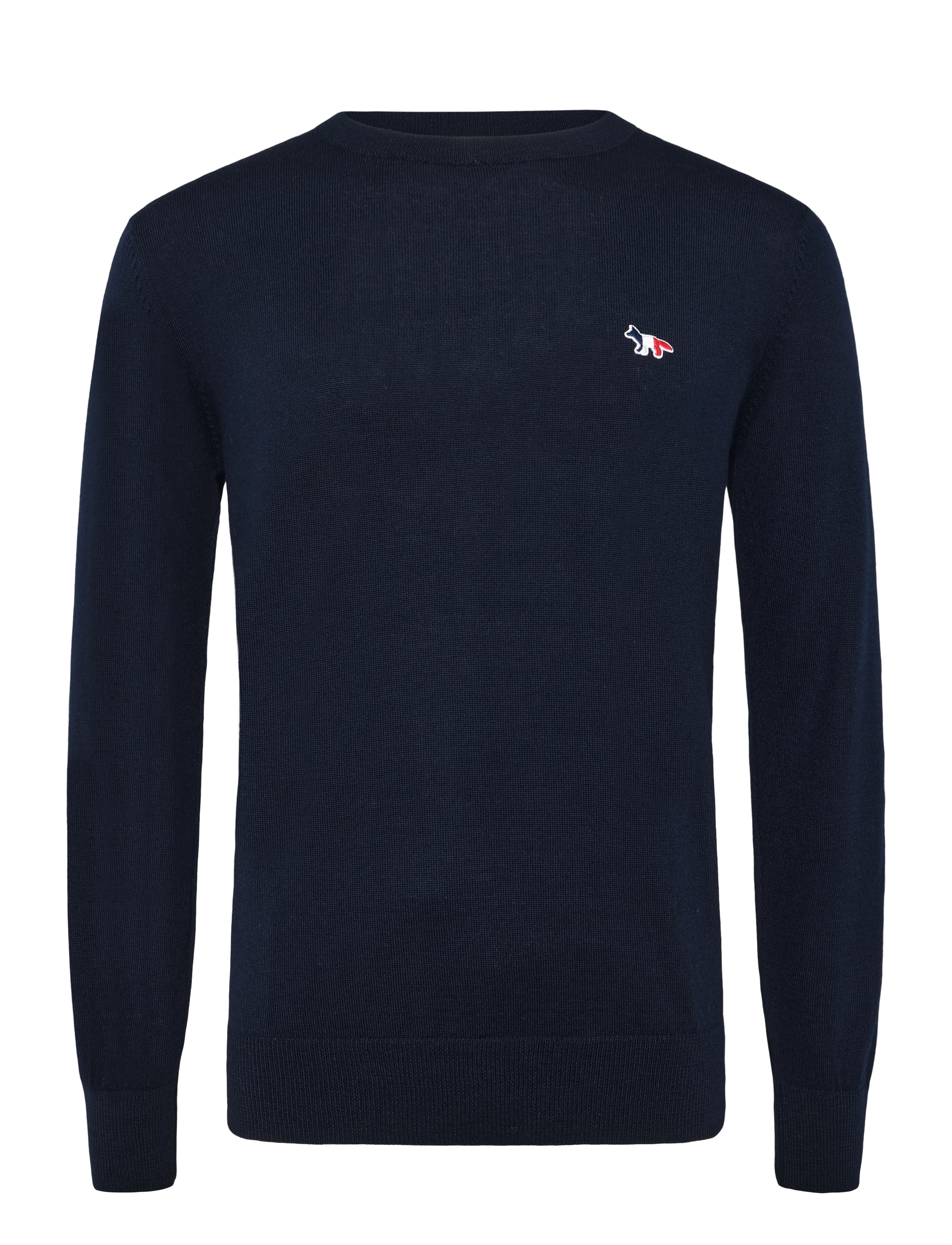 Maison Kitsune TRICOLOR FOX PATCH CLASSIC R-NECK JUMPER - Neuheiten - NAVY / navy