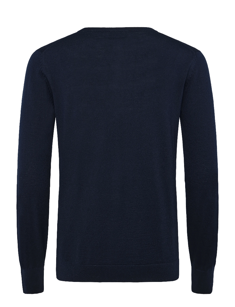 Maison Kitsune - TRICOLOR FOX PATCH CLASSIC R-NECK JUMPER - rundhalsad - navy - 1