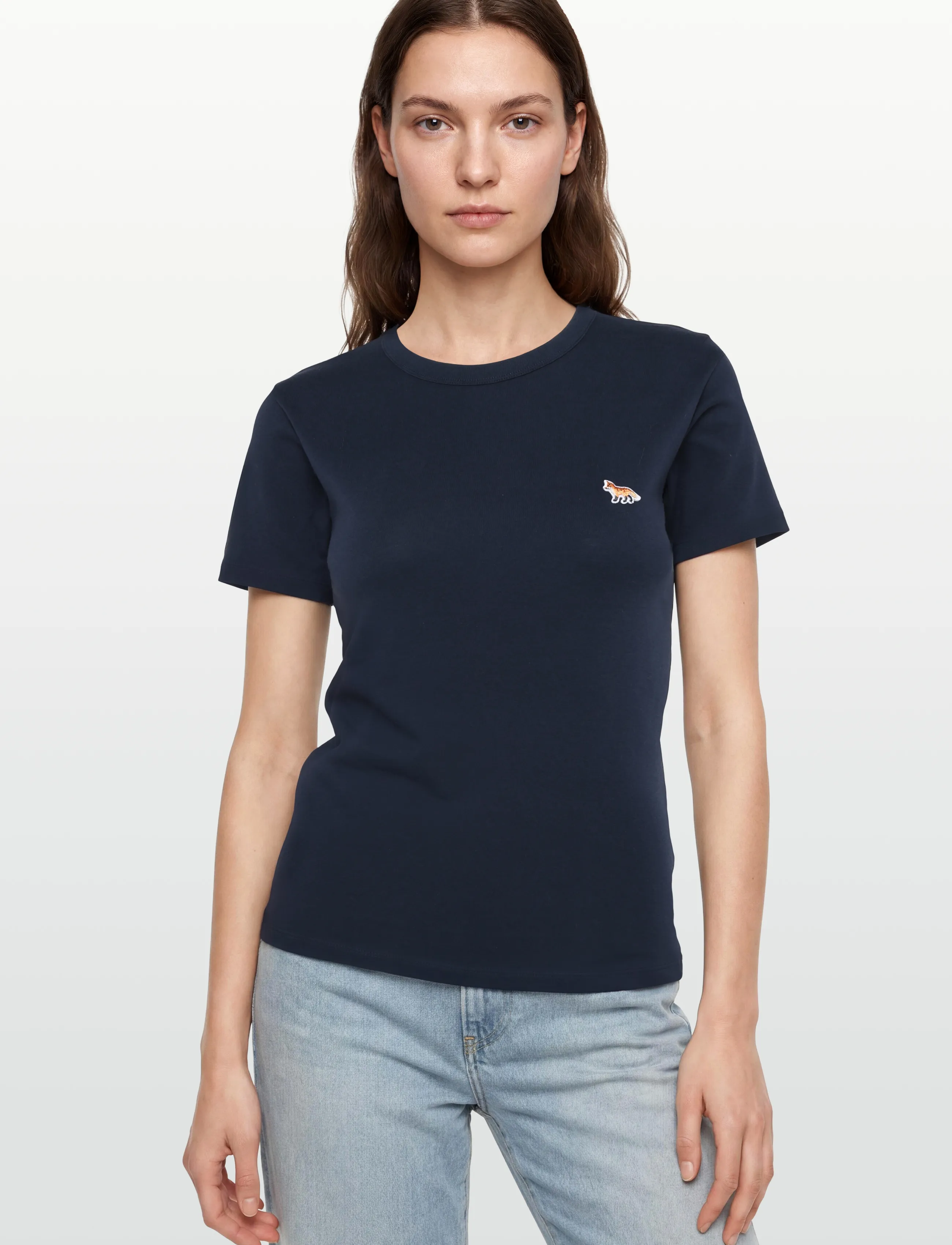 Maison Kitsune - PROFILE FOX PATCH FITTED TEE-SHIRT - navy - 3
