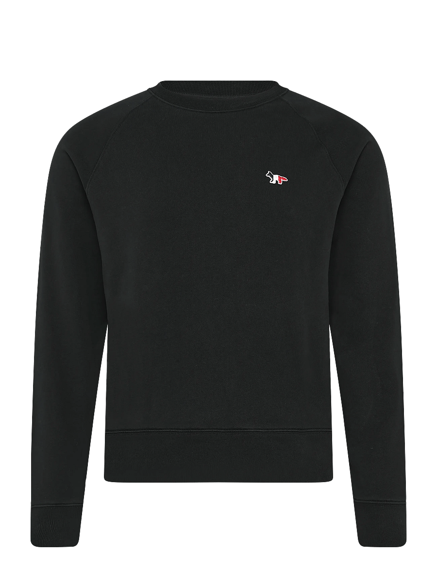 Maison Kitsune - TRICOLOR FOX PATCH ADJUSTED SWEATSHIRT - sweatshirts - black - 1