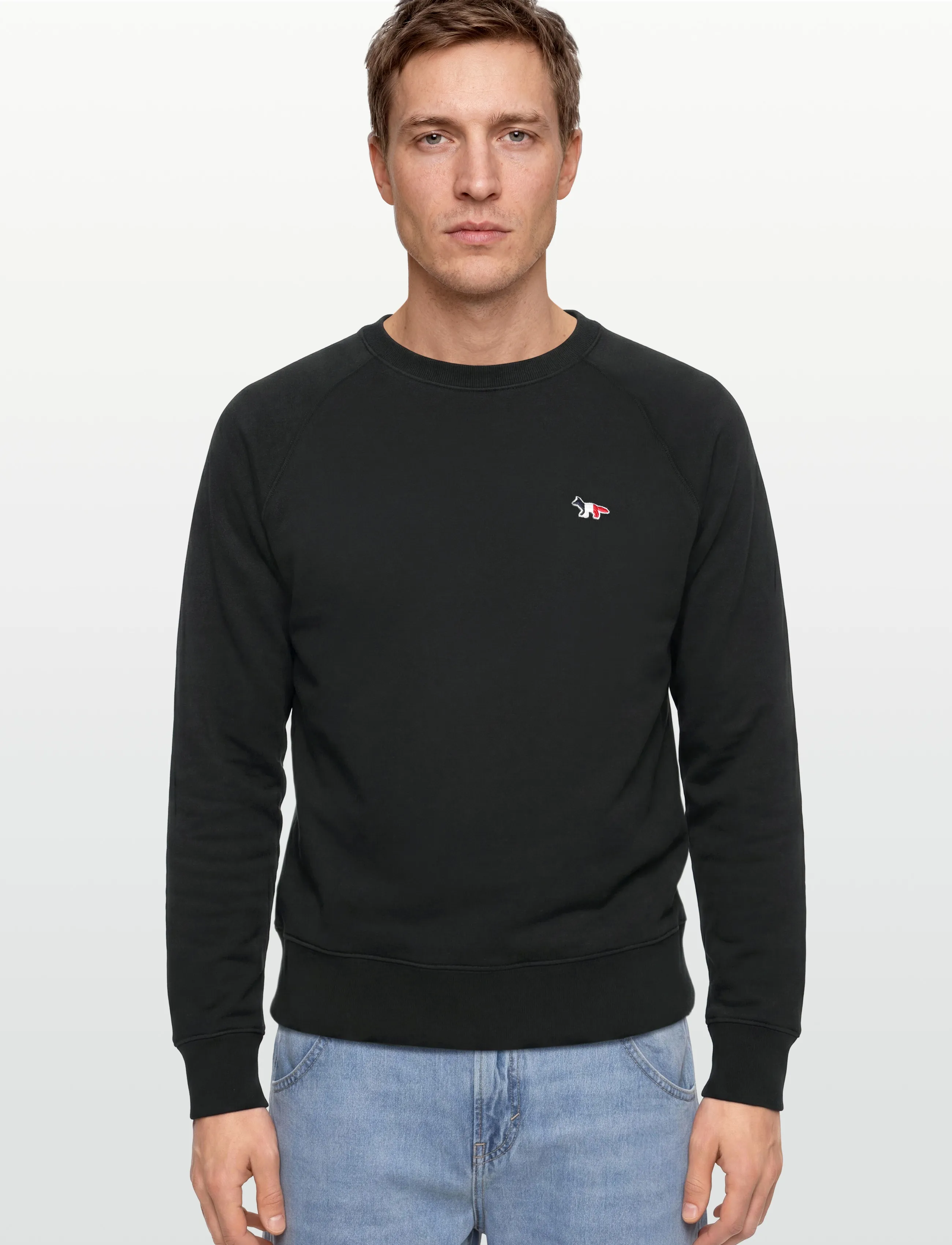 Maison Kitsune - TRICOLOR FOX PATCH ADJUSTED SWEATSHIRT - sweatshirts - black - 3