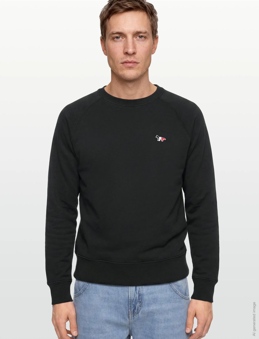 Maison Kitsune - TRICOLOR FOX PATCH ADJUSTED SWEATSHIRT - sweatshirts - black - 3