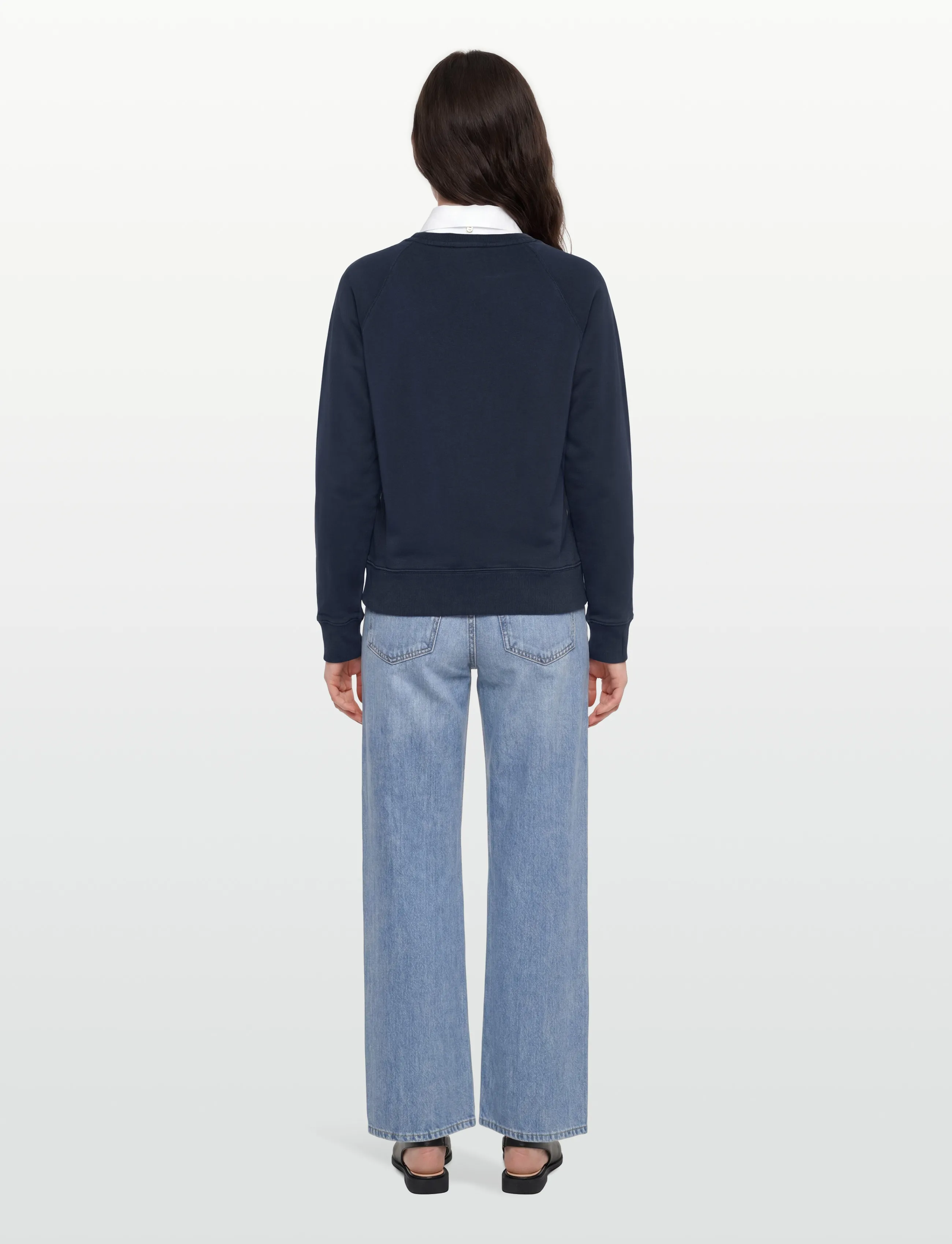 Maison Kitsune - TRICOLOR FOX PATCH ADJUSTED SWEATSHIRT - dressipluusid - navy - 4