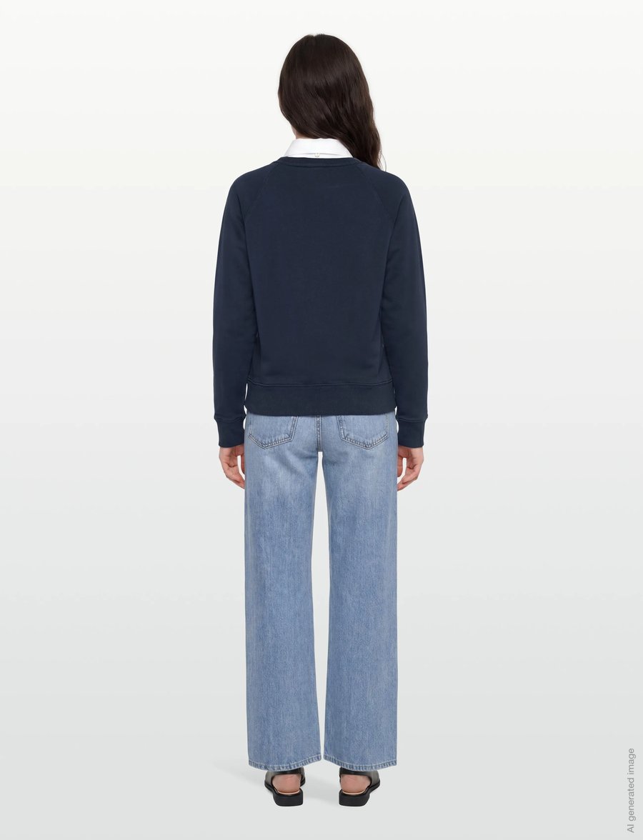 Maison Kitsune - TRICOLOR FOX PATCH ADJUSTED SWEATSHIRT - dressipluusid - navy - 4