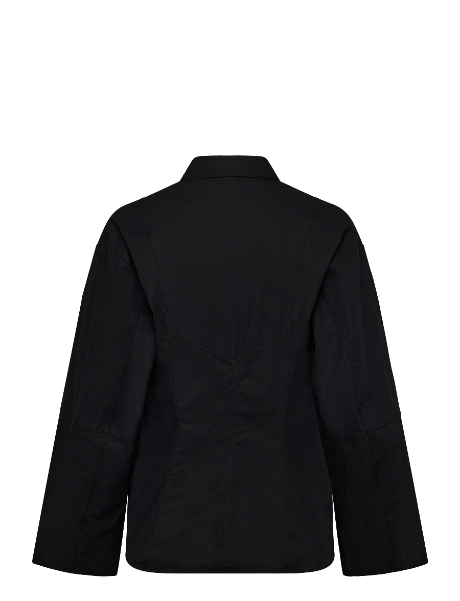 Maison Kitsune - DRAWSTRING PANNEL SHIRT - langærmede skjorter - black - 1