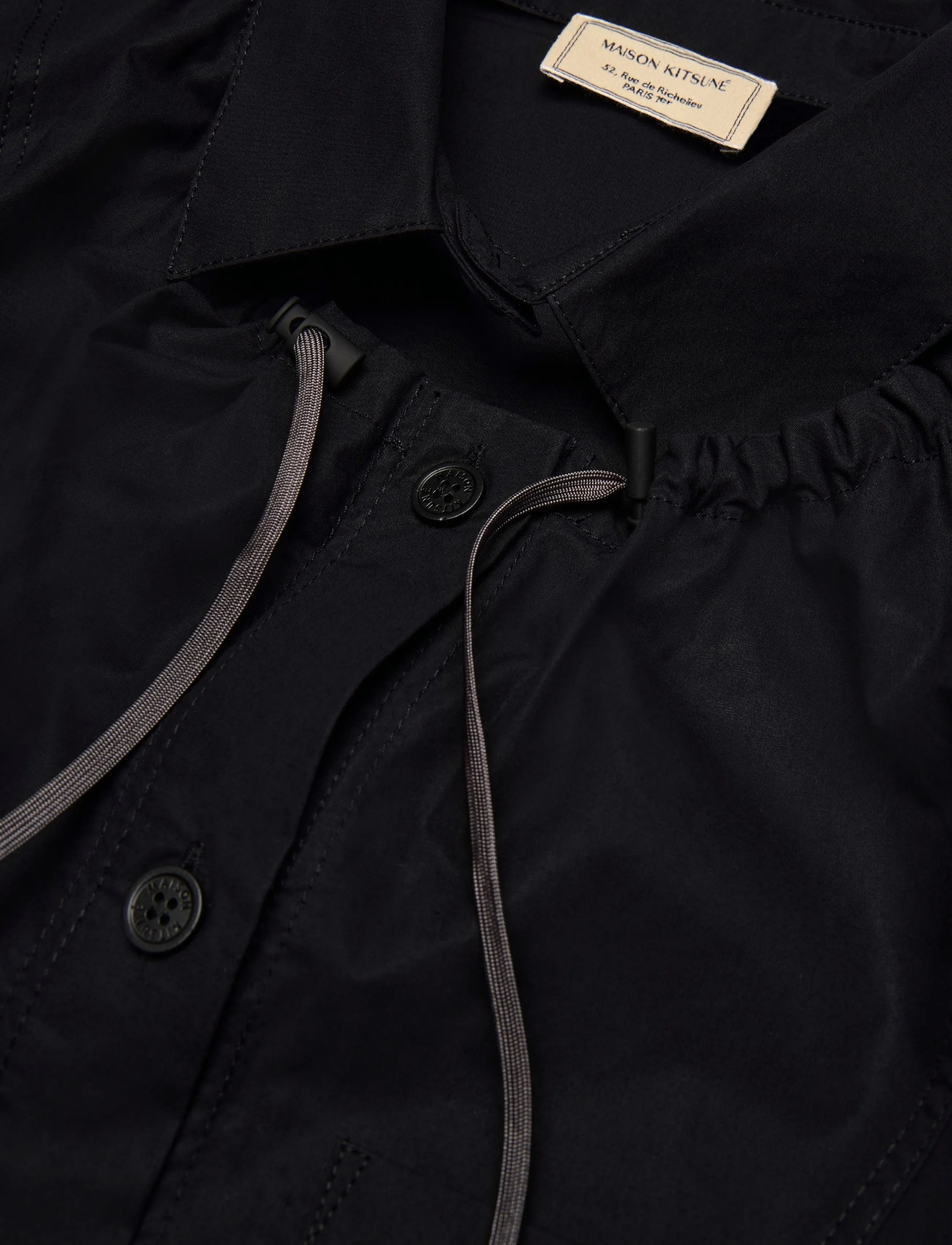 Maison Kitsune - DRAWSTRING PANNEL SHIRT - black - 2