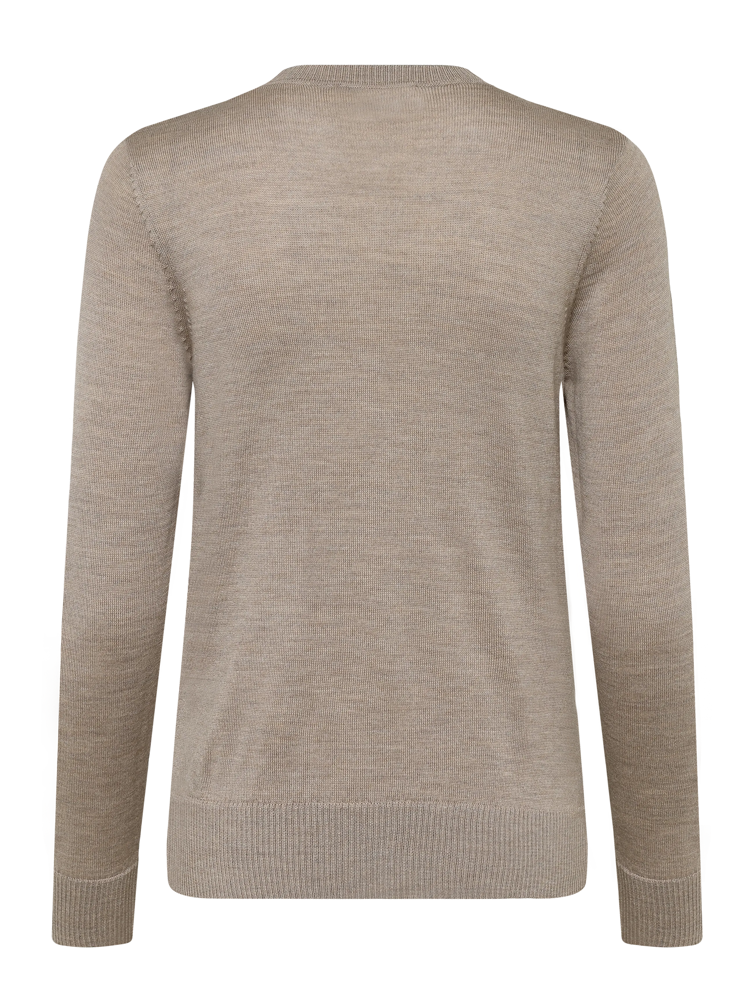 Maison Kitsune - MERINOS R-NECK PULLOVER FOX HEAD PATCH - beige melange - 1