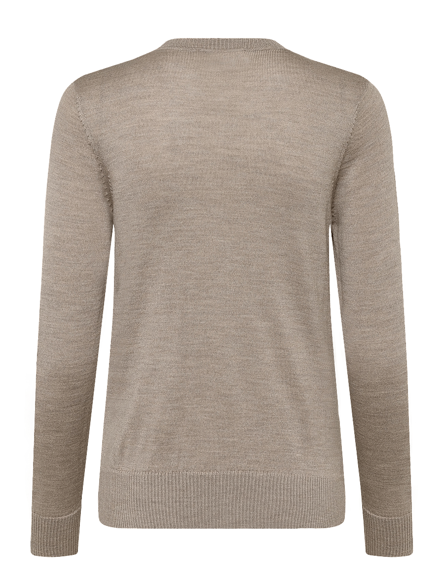 Maison Kitsune - MERINOS R-NECK PULLOVER FOX HEAD PATCH - pullover - beige melange - 2