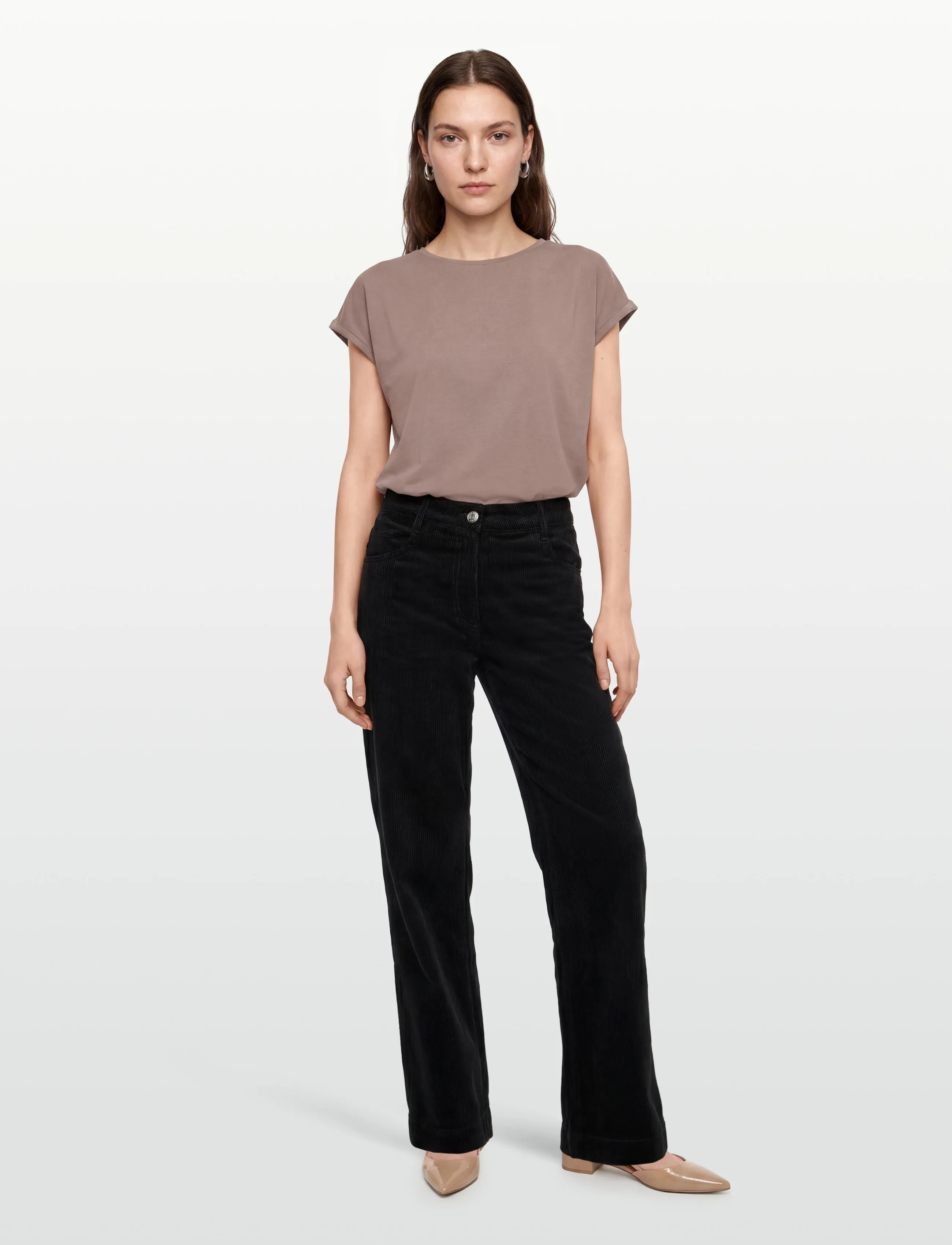 Maison Kitsune 5 POCKETS FLARED PANTS - Bukser med lige ben - BLACK / black