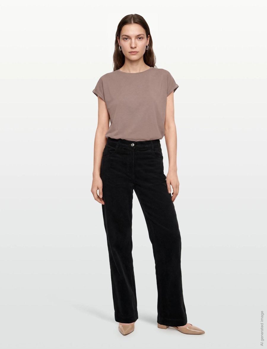 Maison Kitsune - 5 POCKETS FLARED PANTS - bukser med lige ben - black - 0