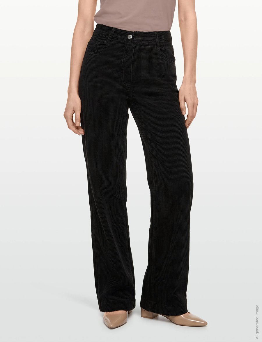 Maison Kitsune - 5 POCKETS FLARED PANTS - bukser med lige ben - black - 3
