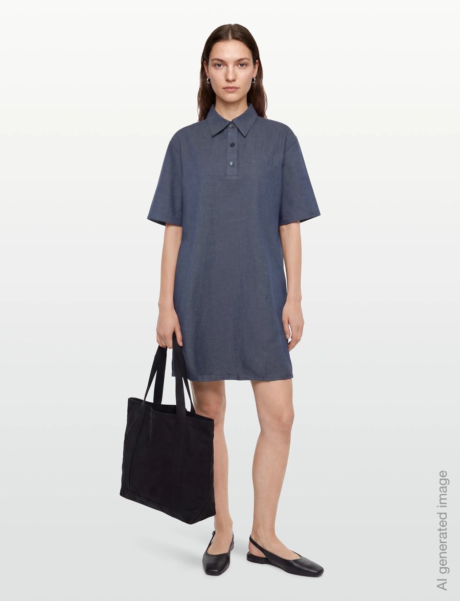 Maison Kitsune - POLO DRESS - hemdkleider - navy - 0