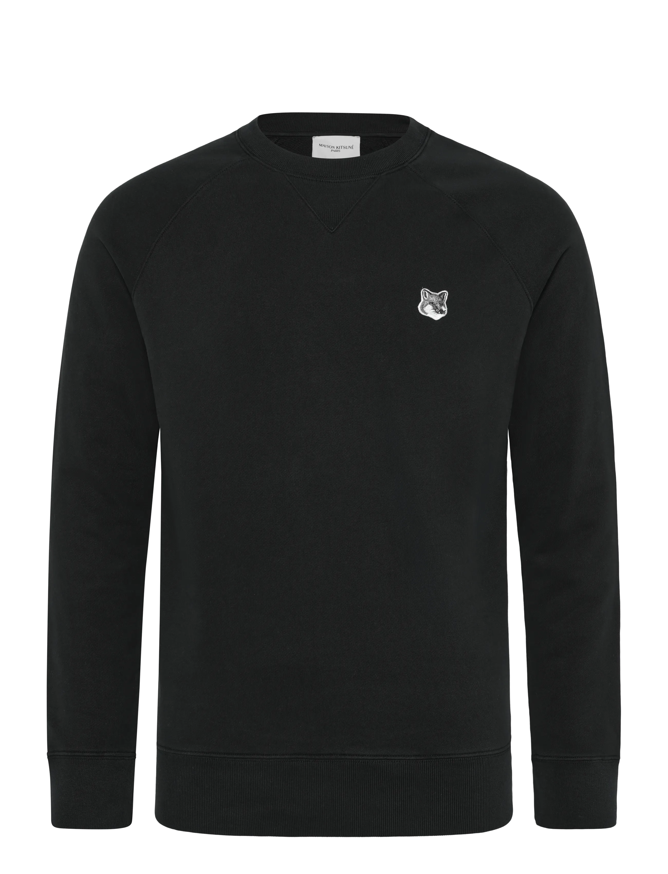 Maison Kitsune GREY FOX HEAD PATCH CLASSIC SWEATSHIRT - Tøj - BLACK / black