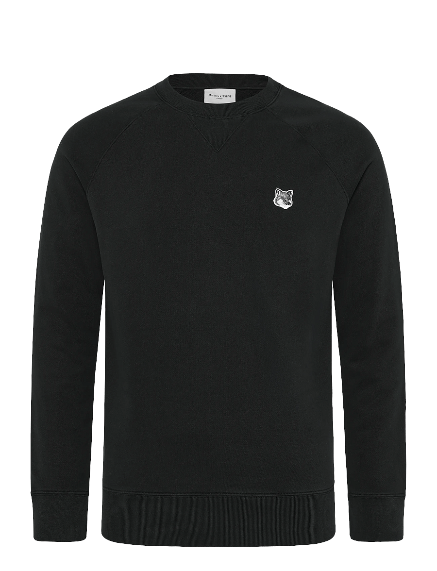 Maison Kitsune - GREY FOX HEAD PATCH CLASSIC SWEATSHIRT - kläder - black - 1