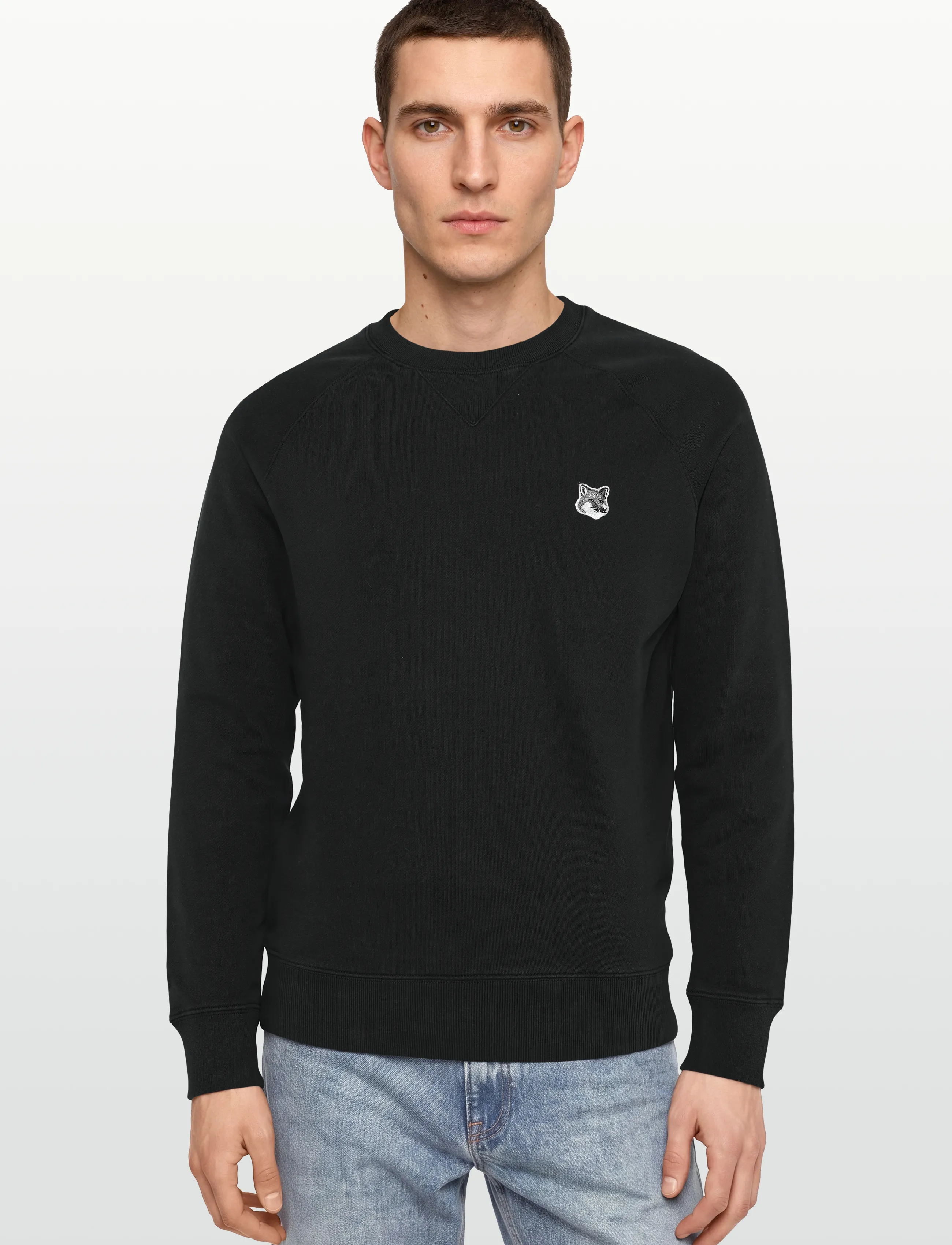 Maison Kitsune - GREY FOX HEAD PATCH CLASSIC SWEATSHIRT - clothing - black - 3