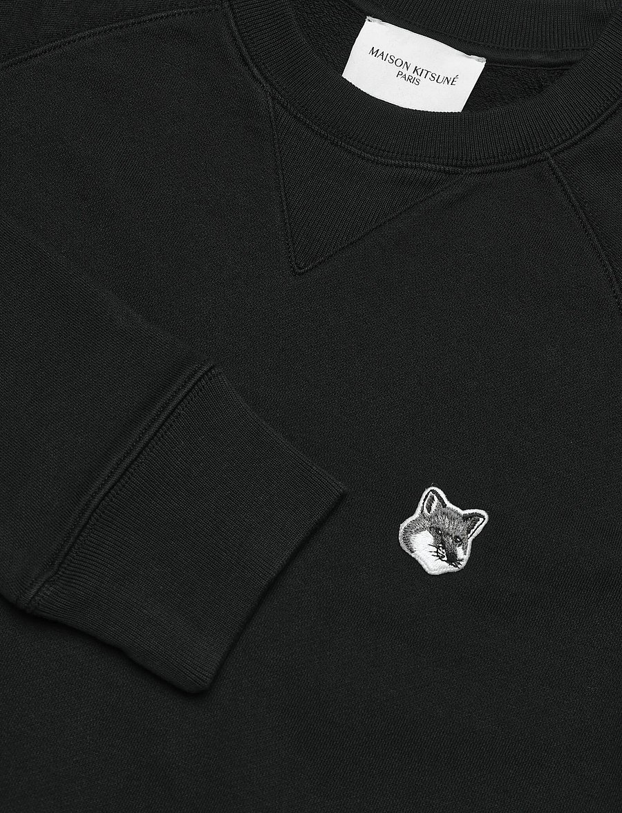 Maison Kitsune - GREY FOX HEAD PATCH CLASSIC SWEATSHIRT - kläder - black - 5