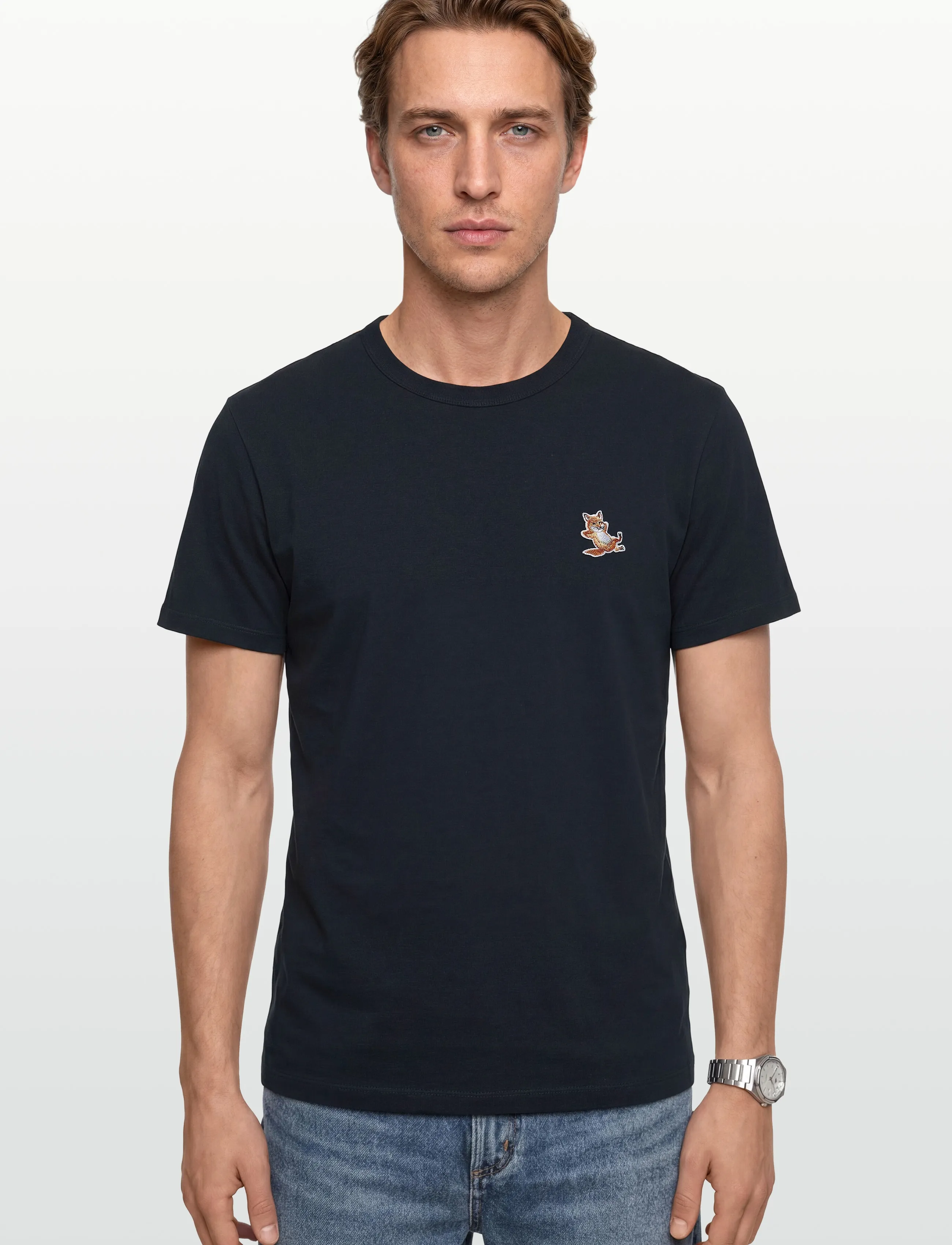 Maison Kitsune - CHILLAX FOX PATCH CLASSIC TEE-SHIRT - navy - 3