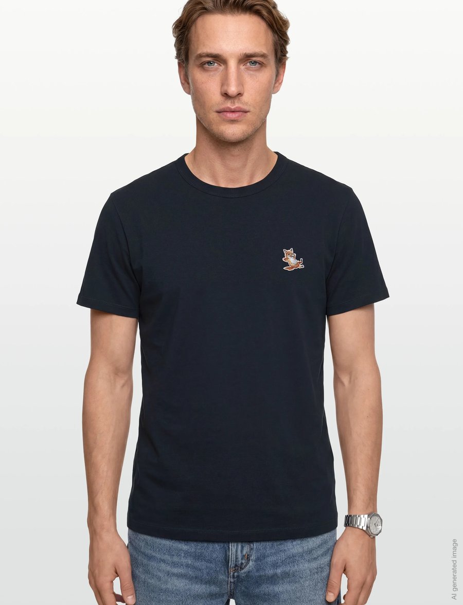 Maison Kitsune - CHILLAX FOX PATCH CLASSIC TEE-SHIRT - kortärmade t-shirts - navy - 3