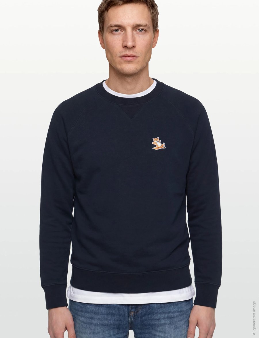 Maison Kitsune - CHILLAX FOX PATCH CLASSIC SWEATSHIRT - sweatshirts - navy - 3