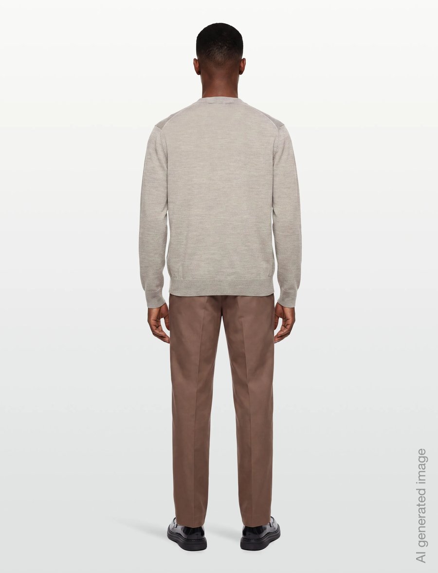Maison Kitsune - FOX HEAD PATCH CLASSIC CARDIGAN - strickjacken - beige melange - 4