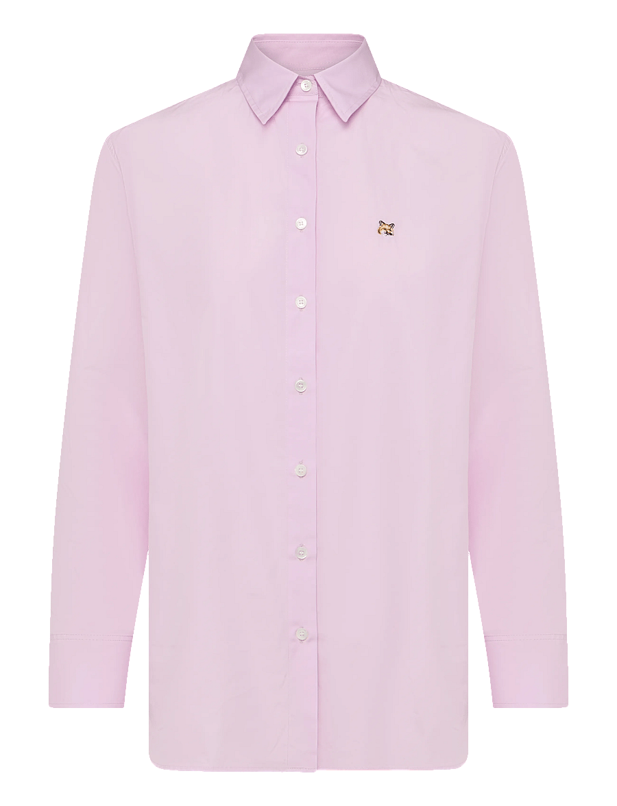 Maison Kitsune - FOX HEAD EMBROIDERY CLASSIC SHIRT - long-sleeved shirts - light pink - 1