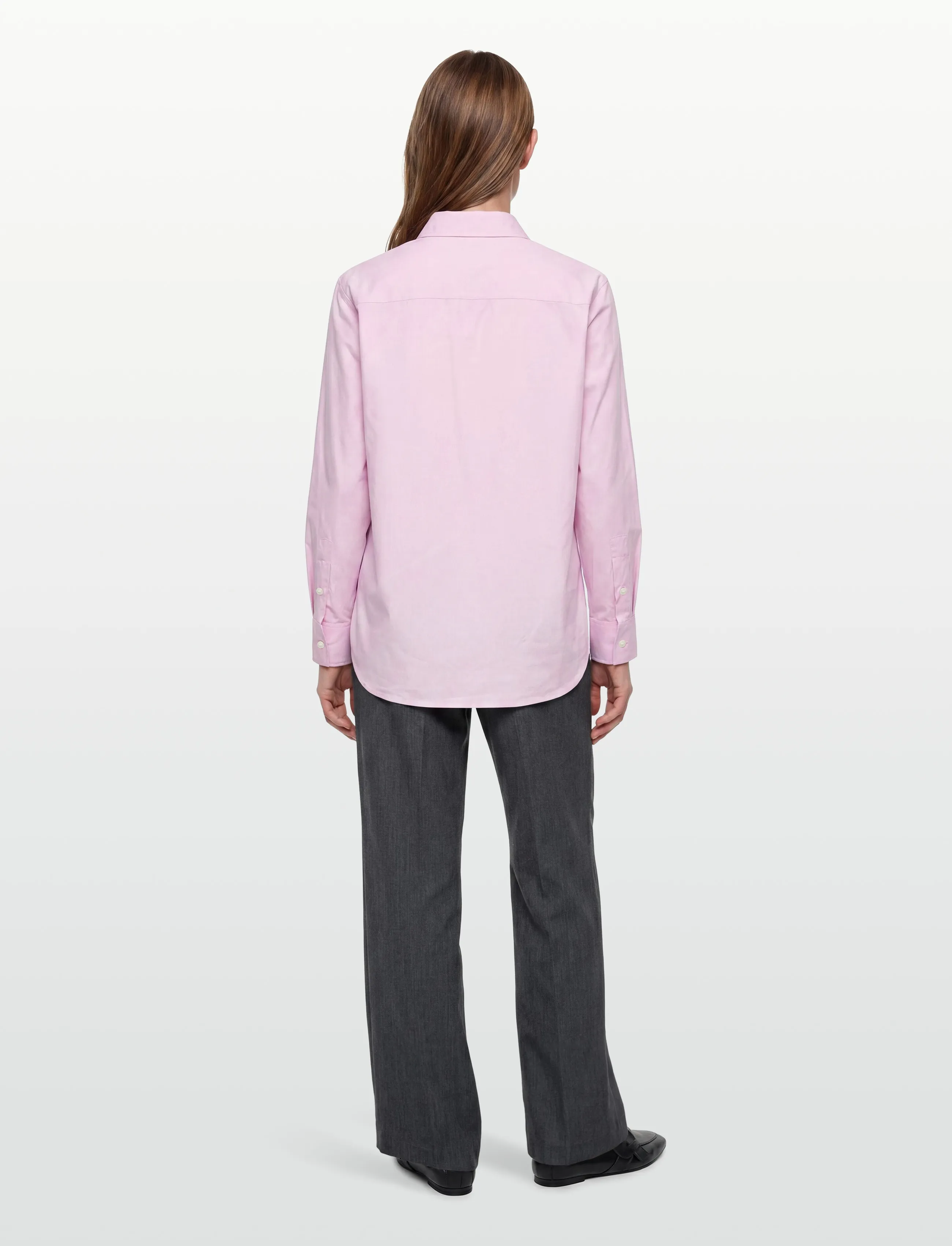 Maison Kitsune - FOX HEAD EMBROIDERY CLASSIC SHIRT - long-sleeved shirts - light pink - 4