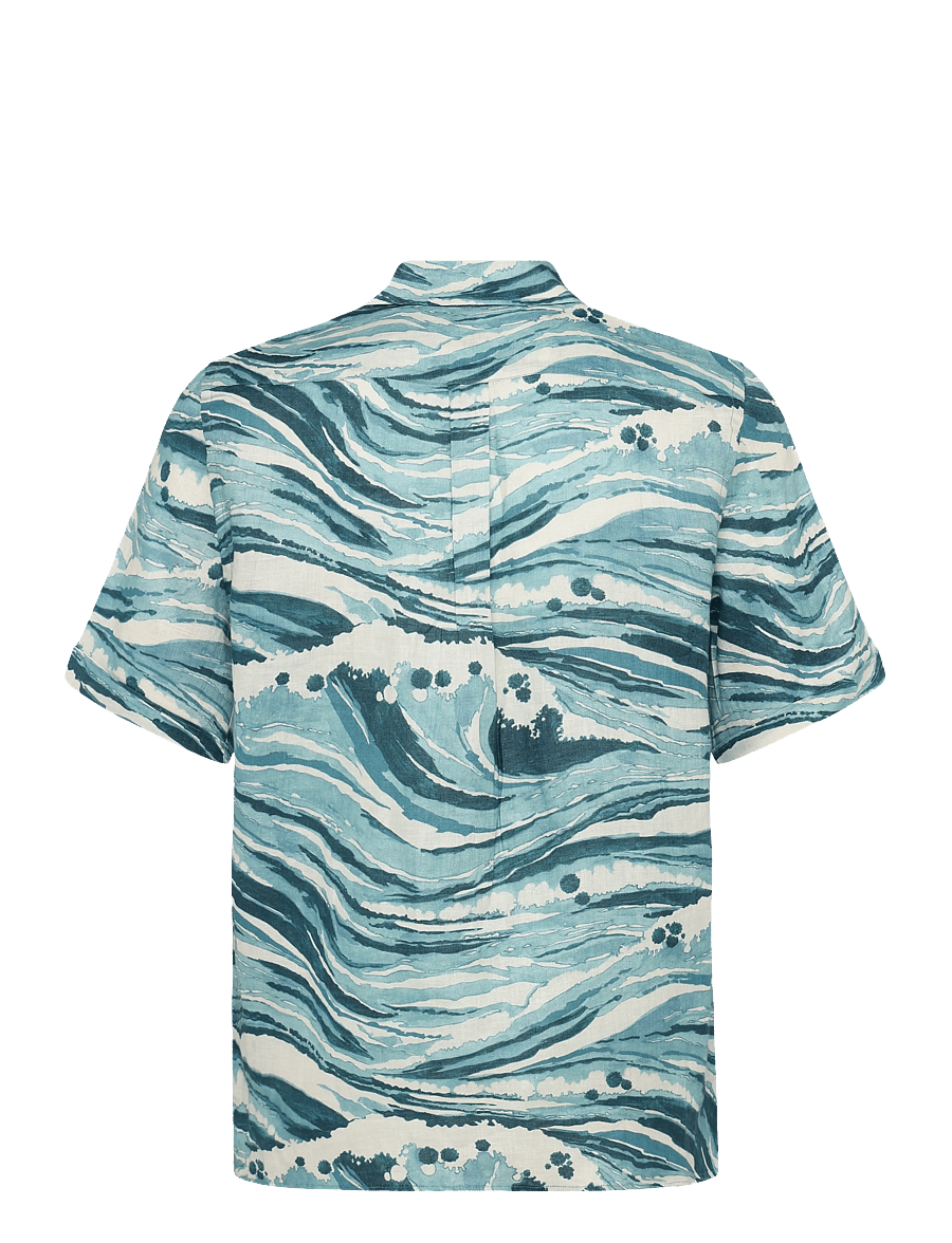 Maison Kitsune - MAISON KITSUNE x VILEBREQUIN CHARLI SHIRT - pattern shirts - storm blue design - 2