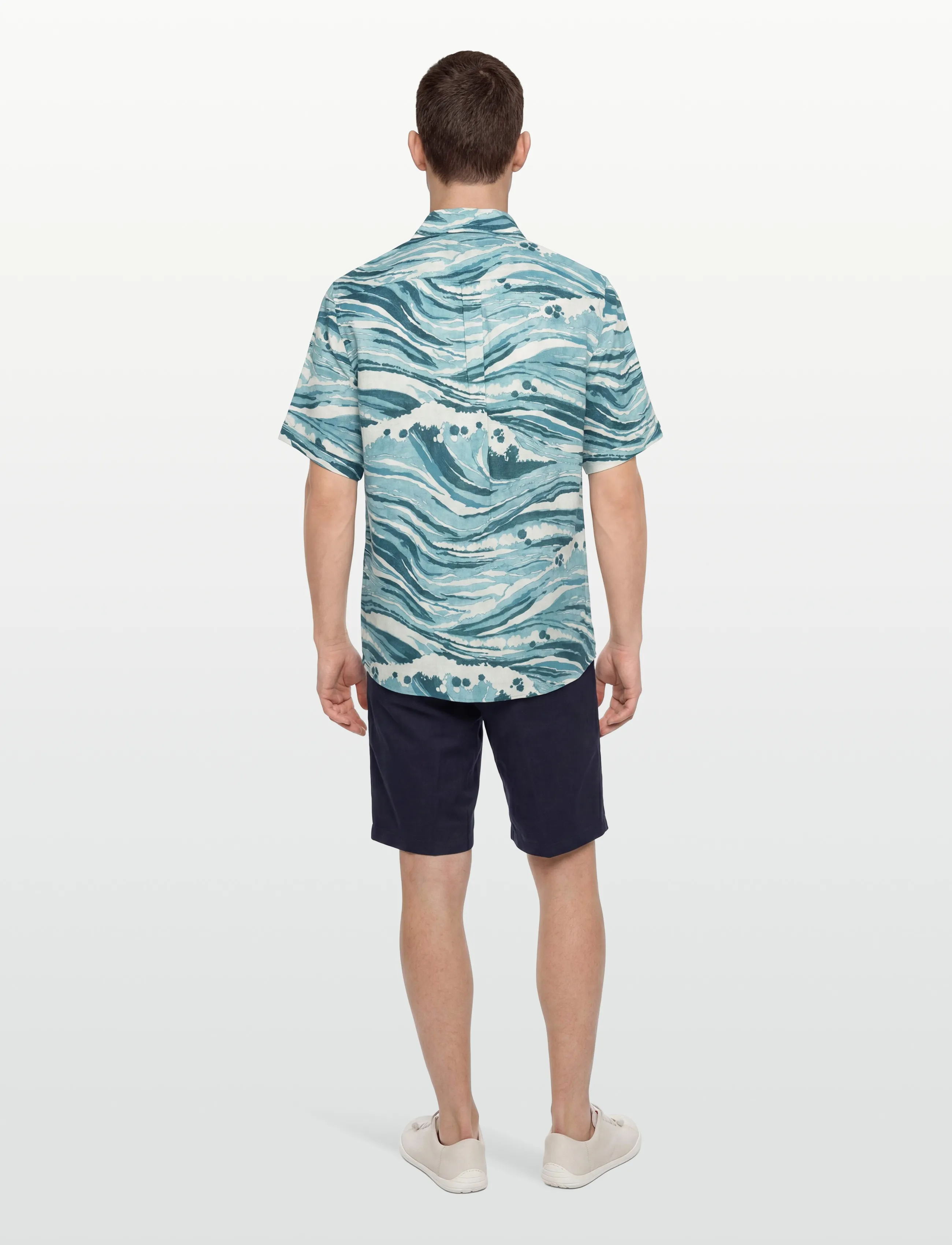 Maison Kitsune - MAISON KITSUNE  x VILEBREQUIN CHARLI SHIRT - pattern shirts - storm blue design - 4