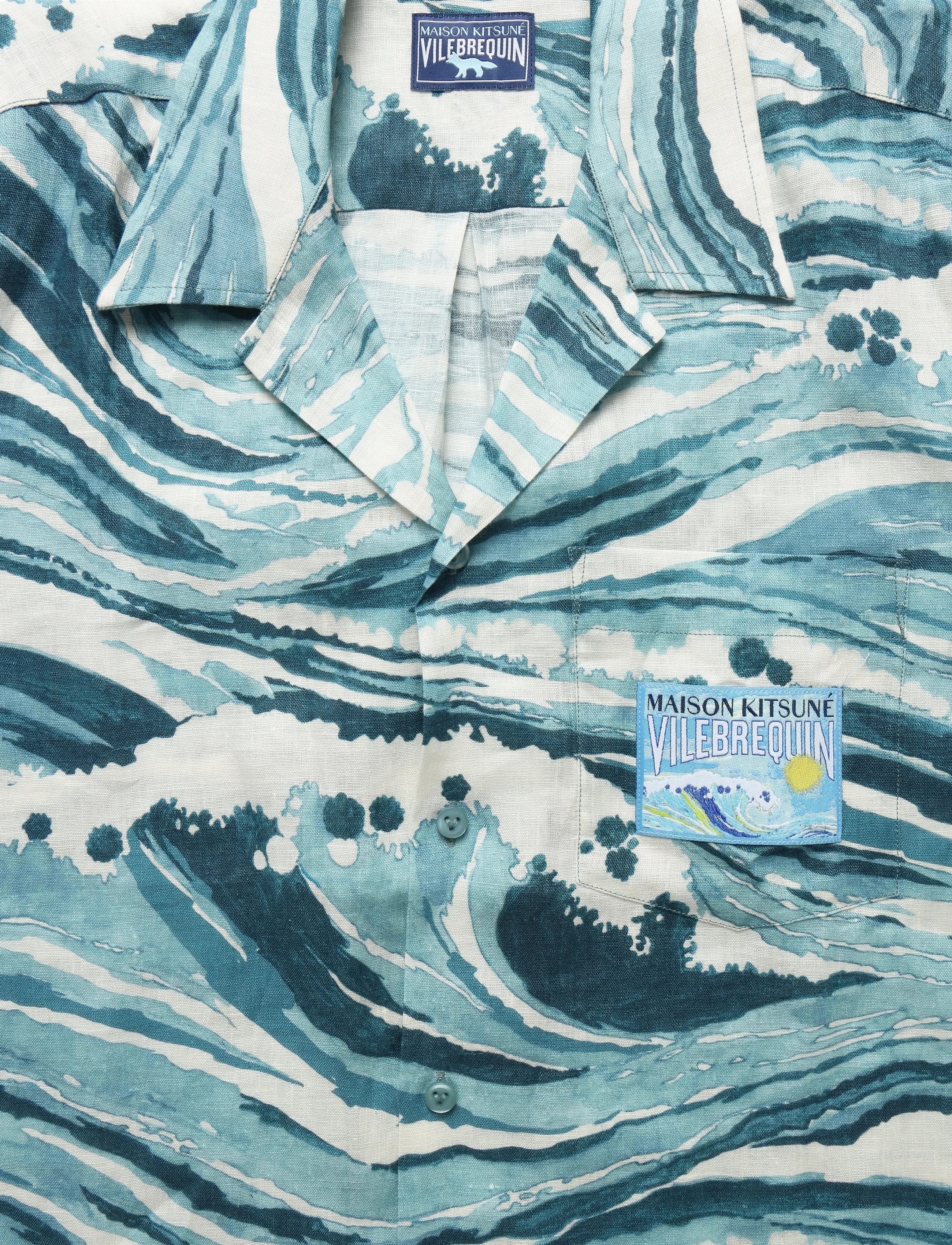 Maison Kitsune - MAISON KITSUNE  x VILEBREQUIN CHARLI SHIRT - storm blue design - 2