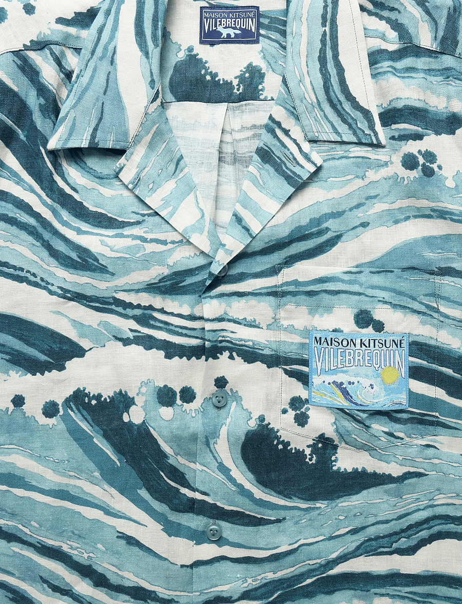 Maison Kitsune - MAISON KITSUNE x VILEBREQUIN CHARLI SHIRT - pattern shirts - storm blue design - 5