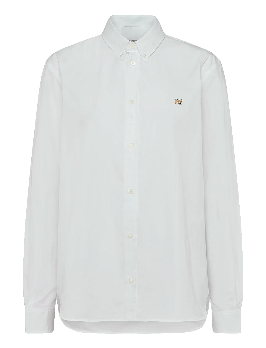 Maison Kitsune - FOX HEAD EMBROIDERY CLASSIC SHIRT - oxford-skjorter - white - 1