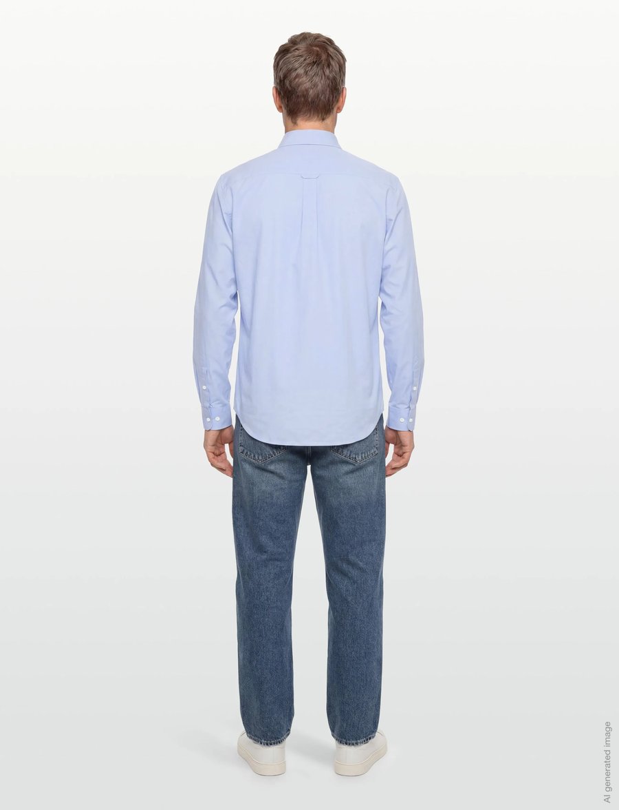 Maison Kitsune - FOX HEAD EMBROIDERY CLASSIC SHIRT - oxford-hemden - light blue - 4