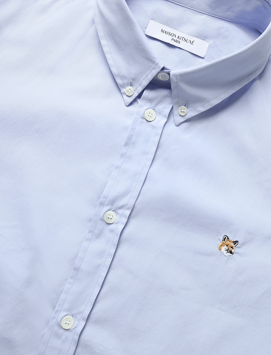 Maison Kitsune - FOX HEAD EMBROIDERY CLASSIC SHIRT - oxford-hemden - light blue - 5