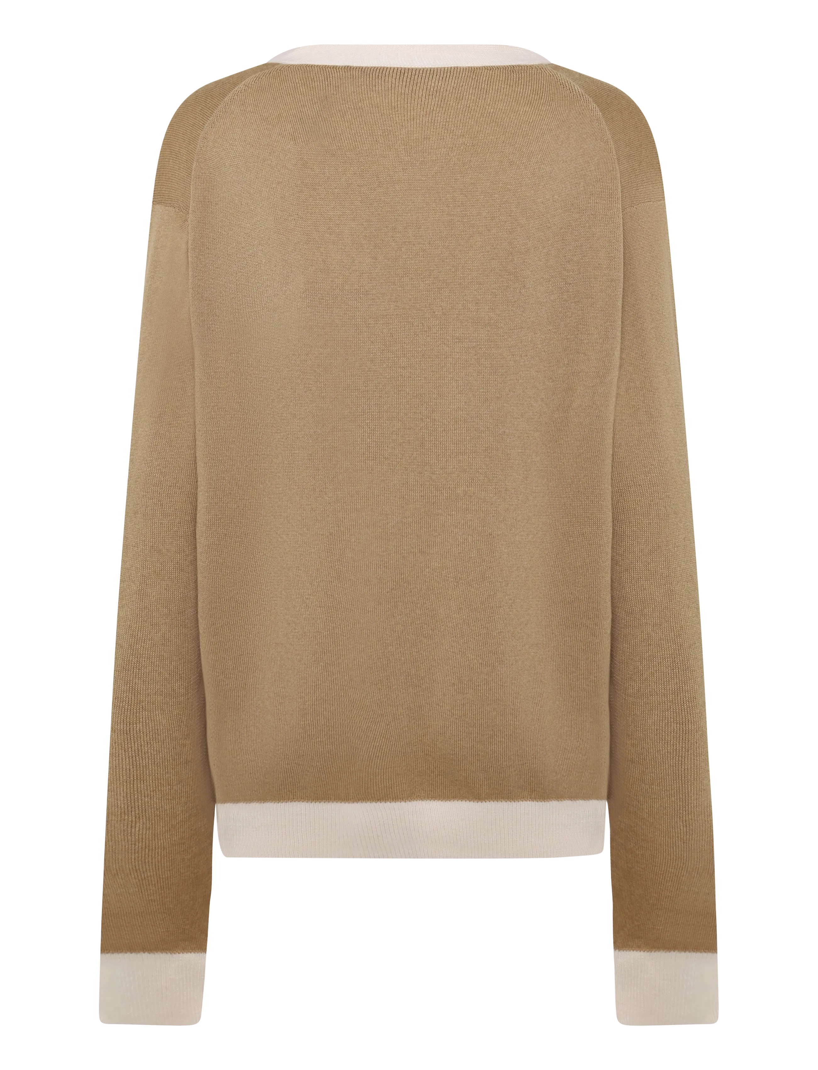 Maison Kitsune - BABY FOX PATCH BI-COLOR CLASSIC CARDIGAN - beige - 1