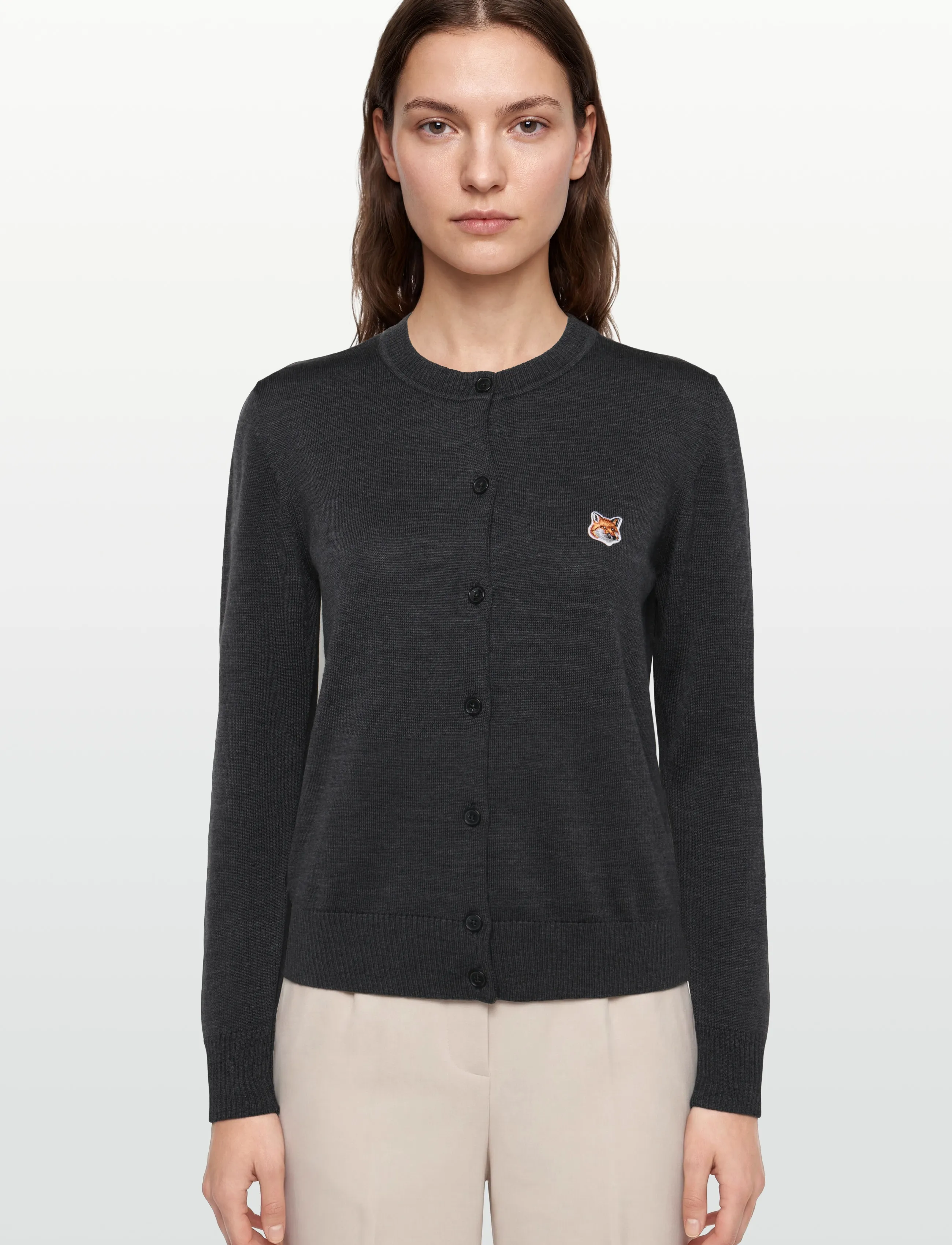 Fox Head Patch Adjusted R-Neck Cardigan 2