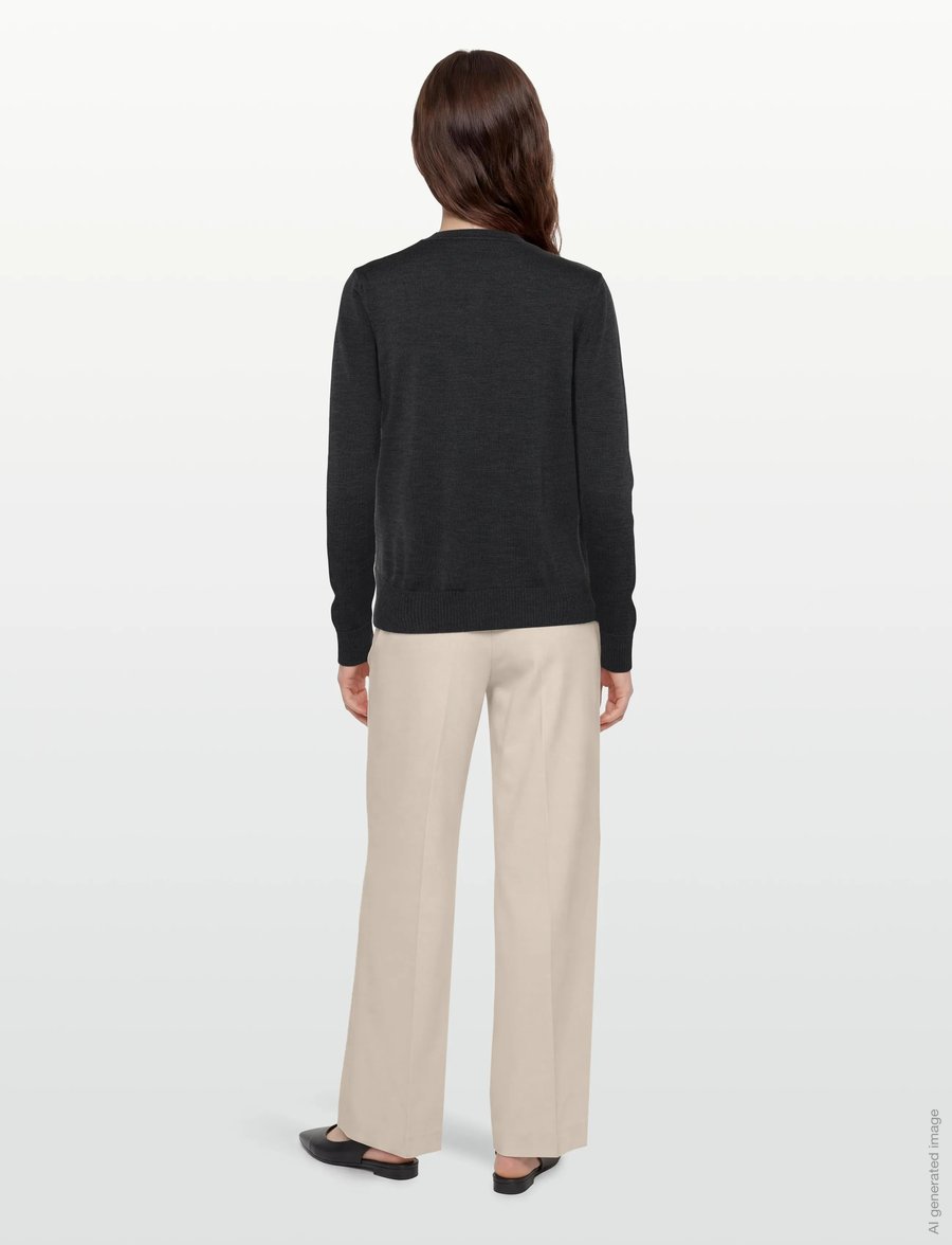 Maison Kitsune - FOX HEAD PATCH ADJUSTED R-NECK CARDIGAN - kardiganid - anthracite melange - 4