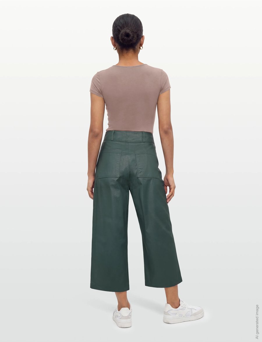 Maison Kitsune - JAPANESE PANTS - culottes - dark green - 4