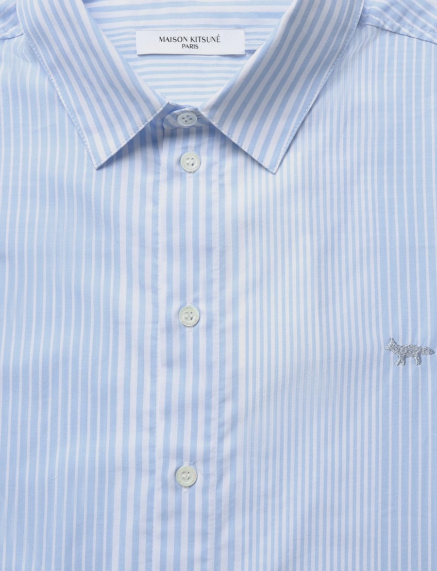 Maison Kitsune - OVERSIZED SHORT SLEEVE SHIRT - gestreifte hemden - light blue stripes - 2