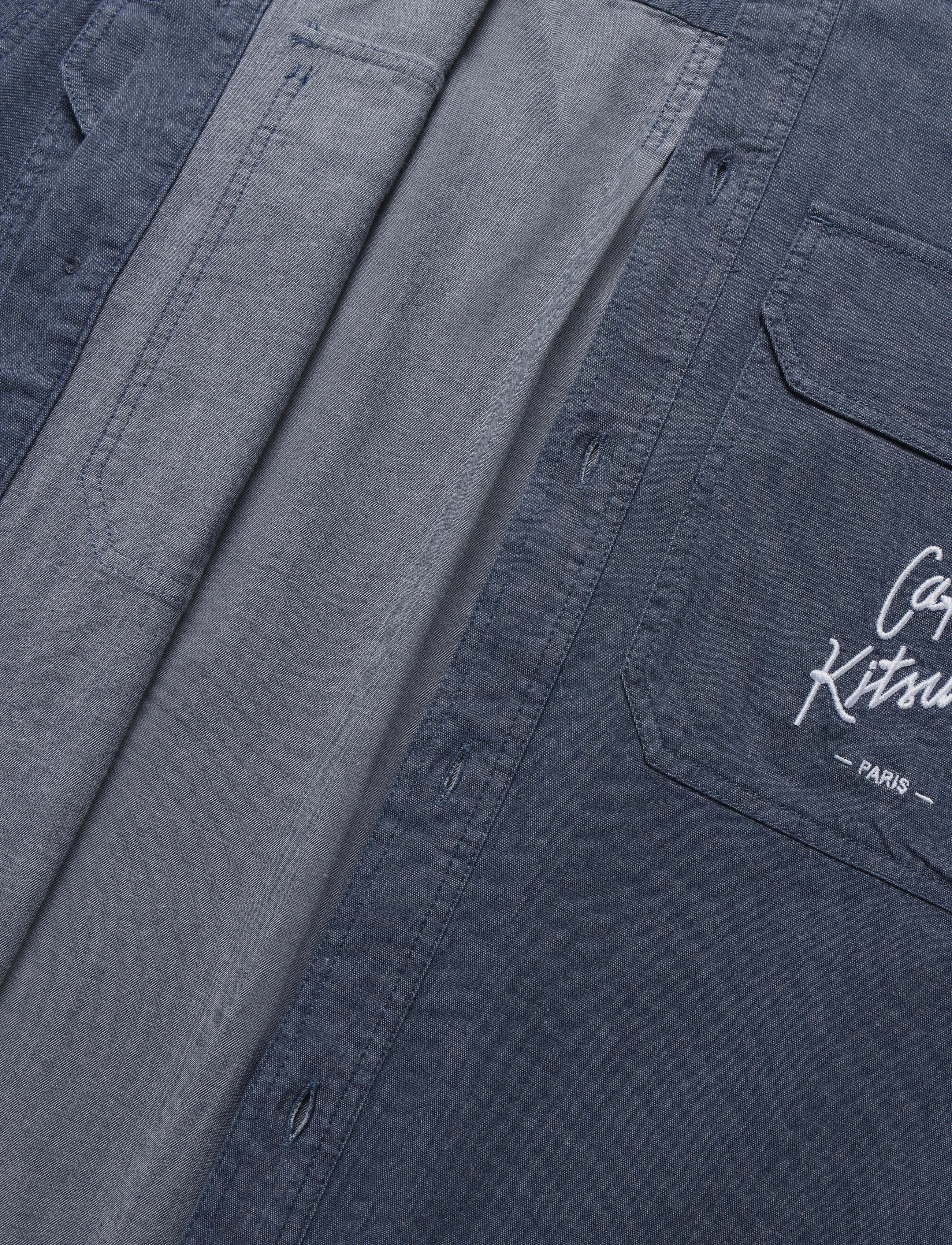 Maison Kitsune - CAFE CHAMBRAY SHIRT - navy - 3