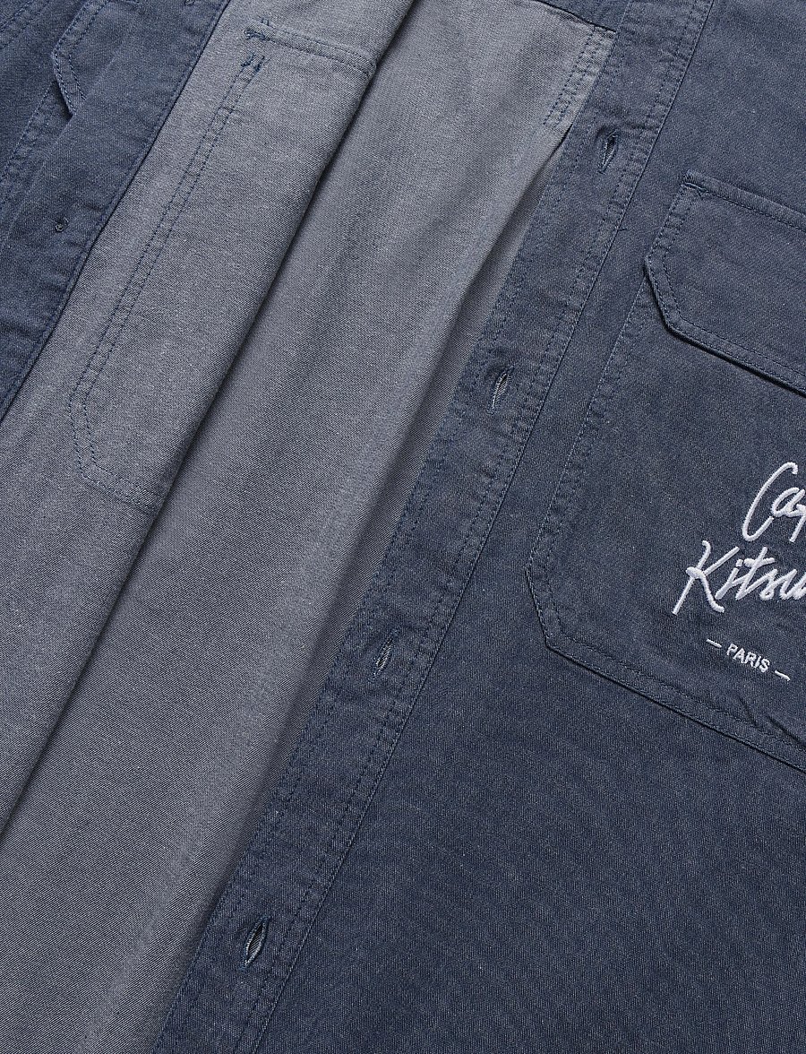 Maison Kitsune - CAFE CHAMBRAY SHIRT - denim shirts - navy - 3