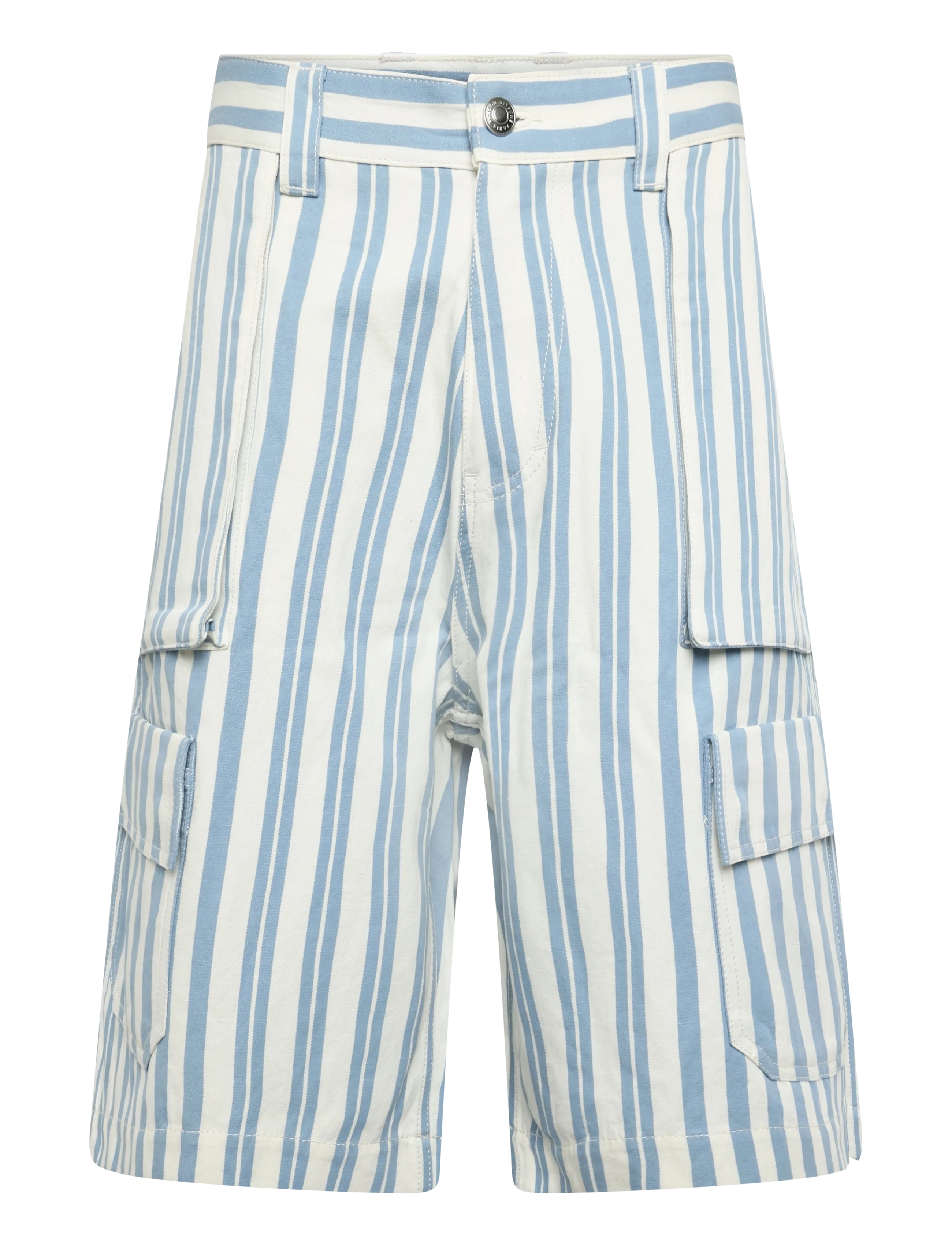 Maison Kitsune OUTDOOR BERMUDA - Shorts - SKY BLUE STRIPES / blue