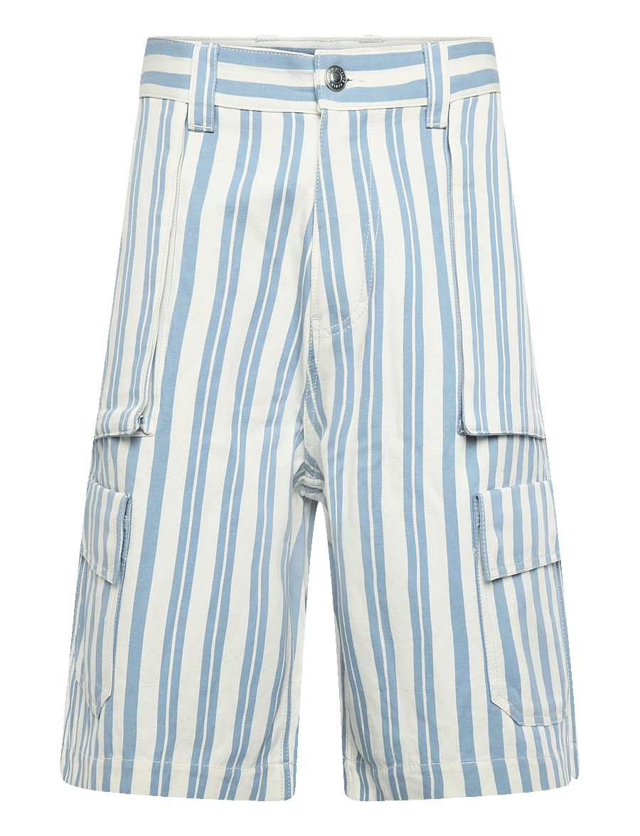 Maison Kitsune - OUTDOOR BERMUDA - cargo shorts - sky blue stripes - 0