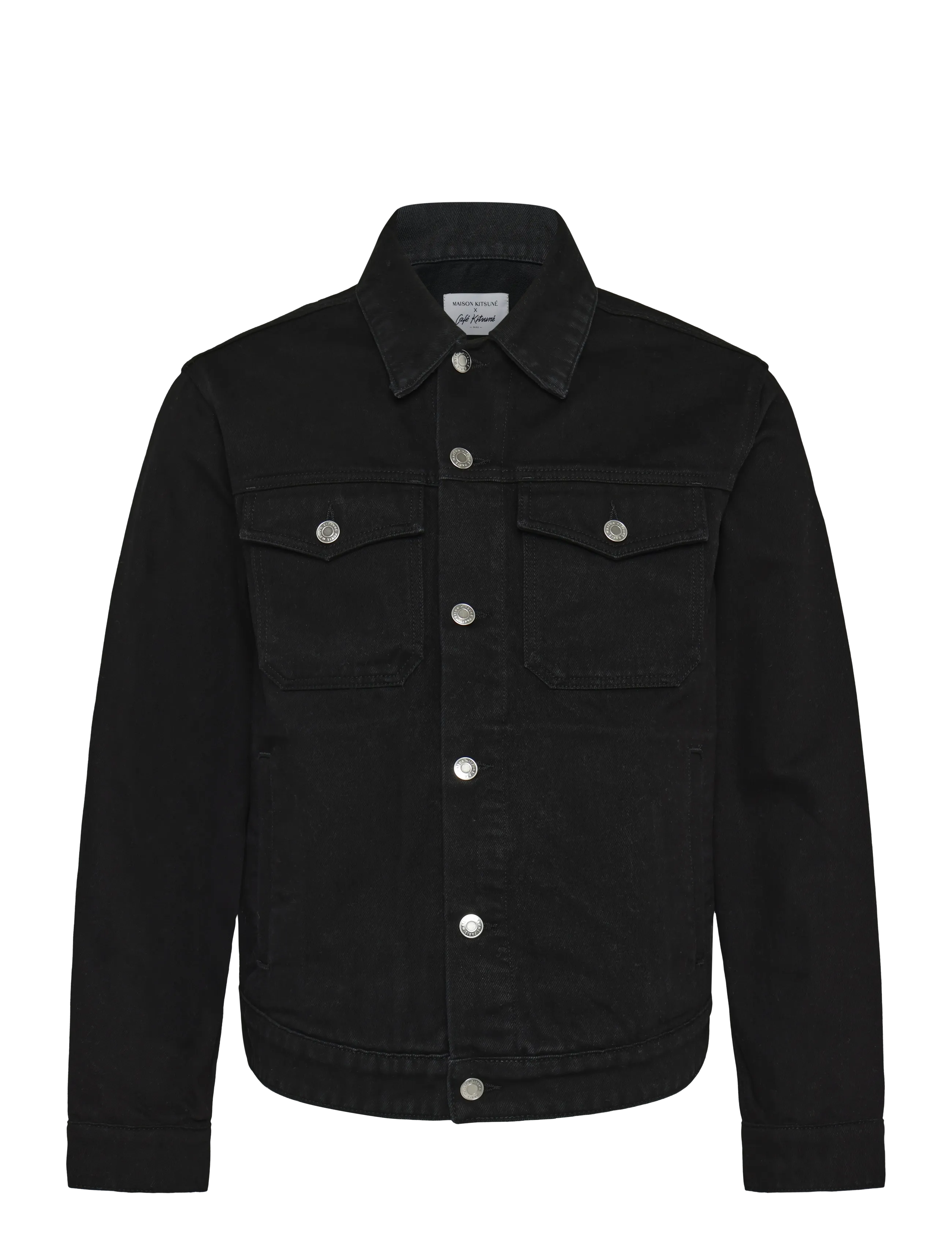 Maison Kitsune CAFE TRUCKER JACKET - Tøj - BLACK / black