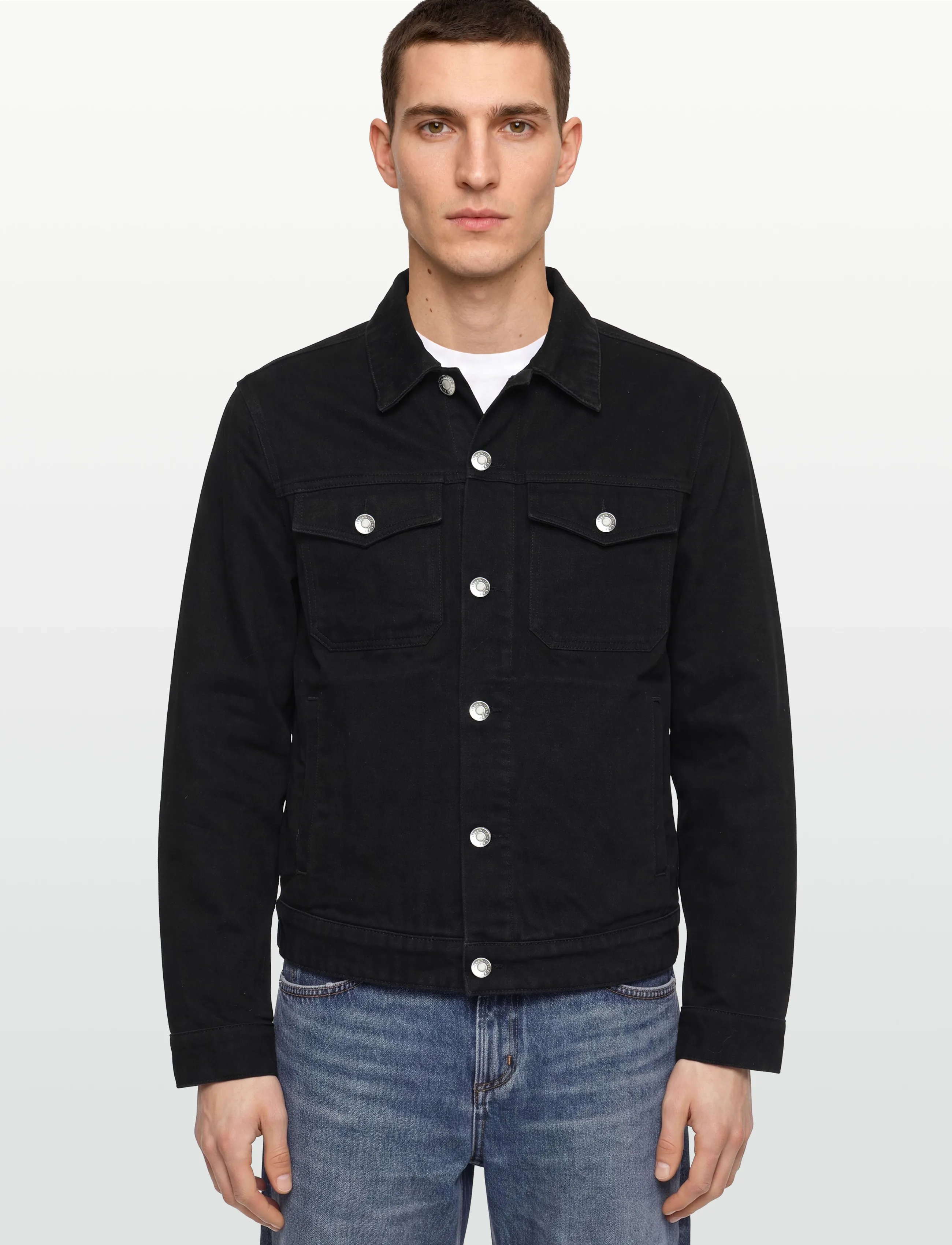 Maison Kitsune - CAFE TRUCKER JACKET - ofodrade jeansjackor - black - 3
